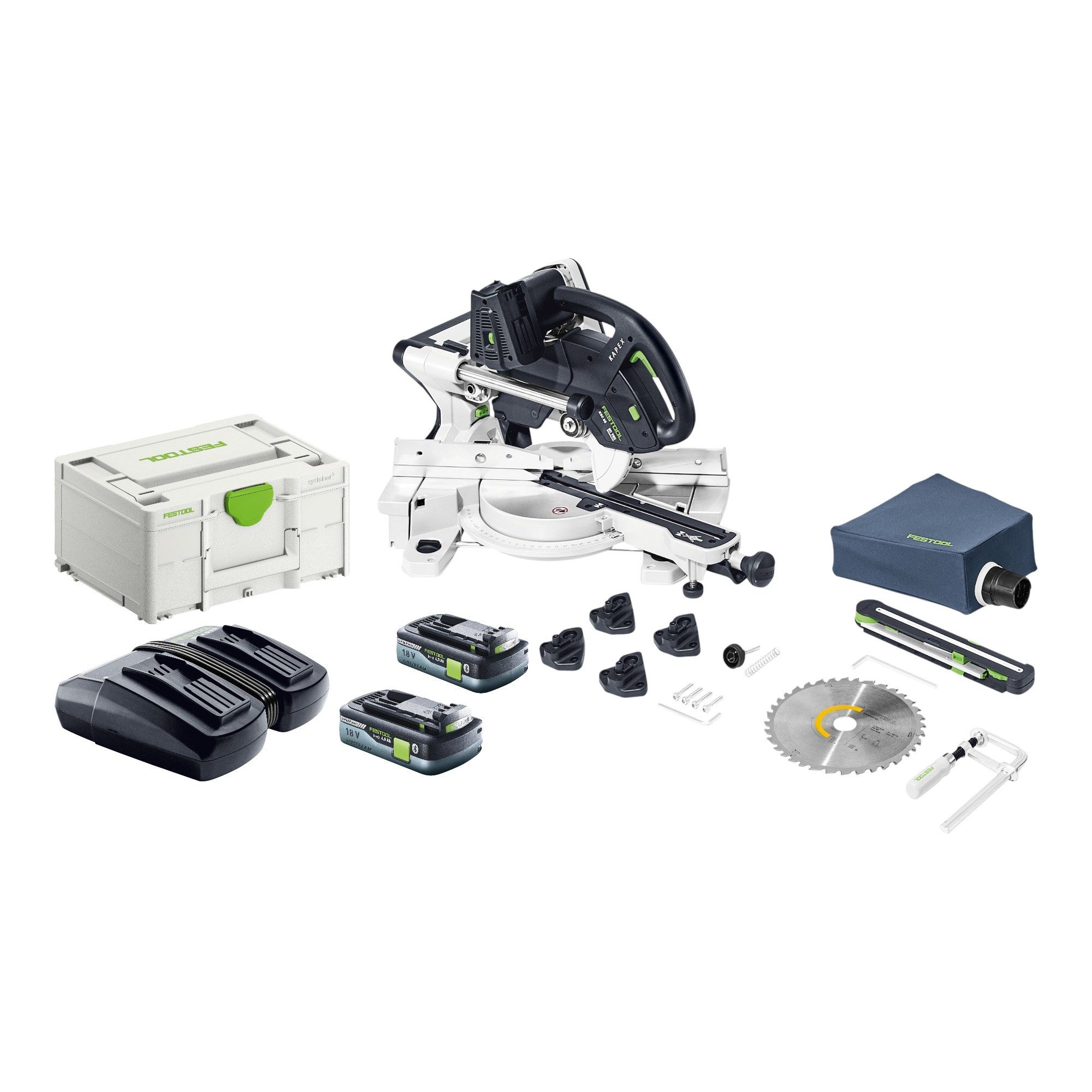 FESTOOL Kompakt-Handkreissäge KAPEX KSC 60 EB-Basic 18V / 36V 216mm Brushless + 2x 4,0Ah + Lad + Sys