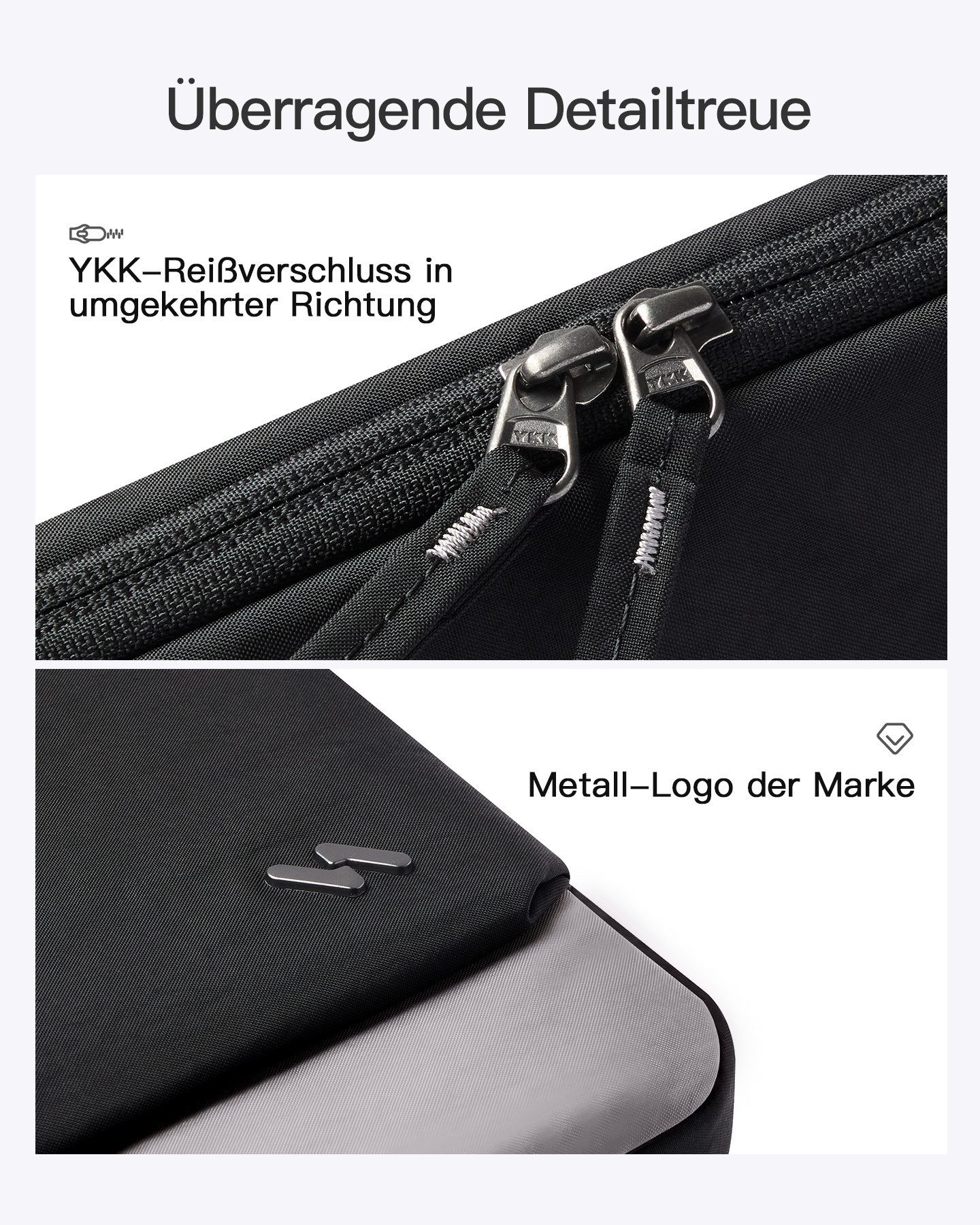 Inateck Laptop-Hülle 360° Schutz Großvolumen, für 13-14 Zoll Laptops MacBook Air Pro Neo – Bild 5 von 5