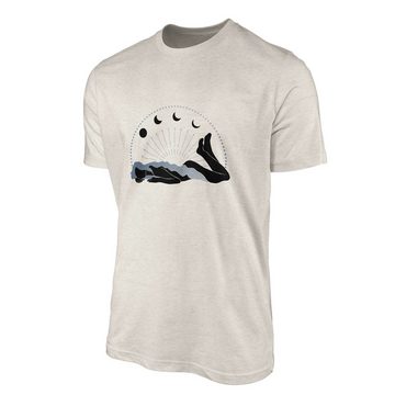 Sinus Art T-Shirt Herren Shirt 100% gekämmte Bio-Baumwolle T-Shirt Mond Astrologie schöne Frau Motiv Nachhaltig Ökomo (1-tlg)