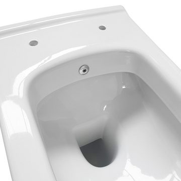 Aloni Tiefspül-WC AL5508, wandhängend, Abgang waagerecht, Aloni Hänge Wand Dusch-WC Taharet WC Bidet-WC Bidet Toilette