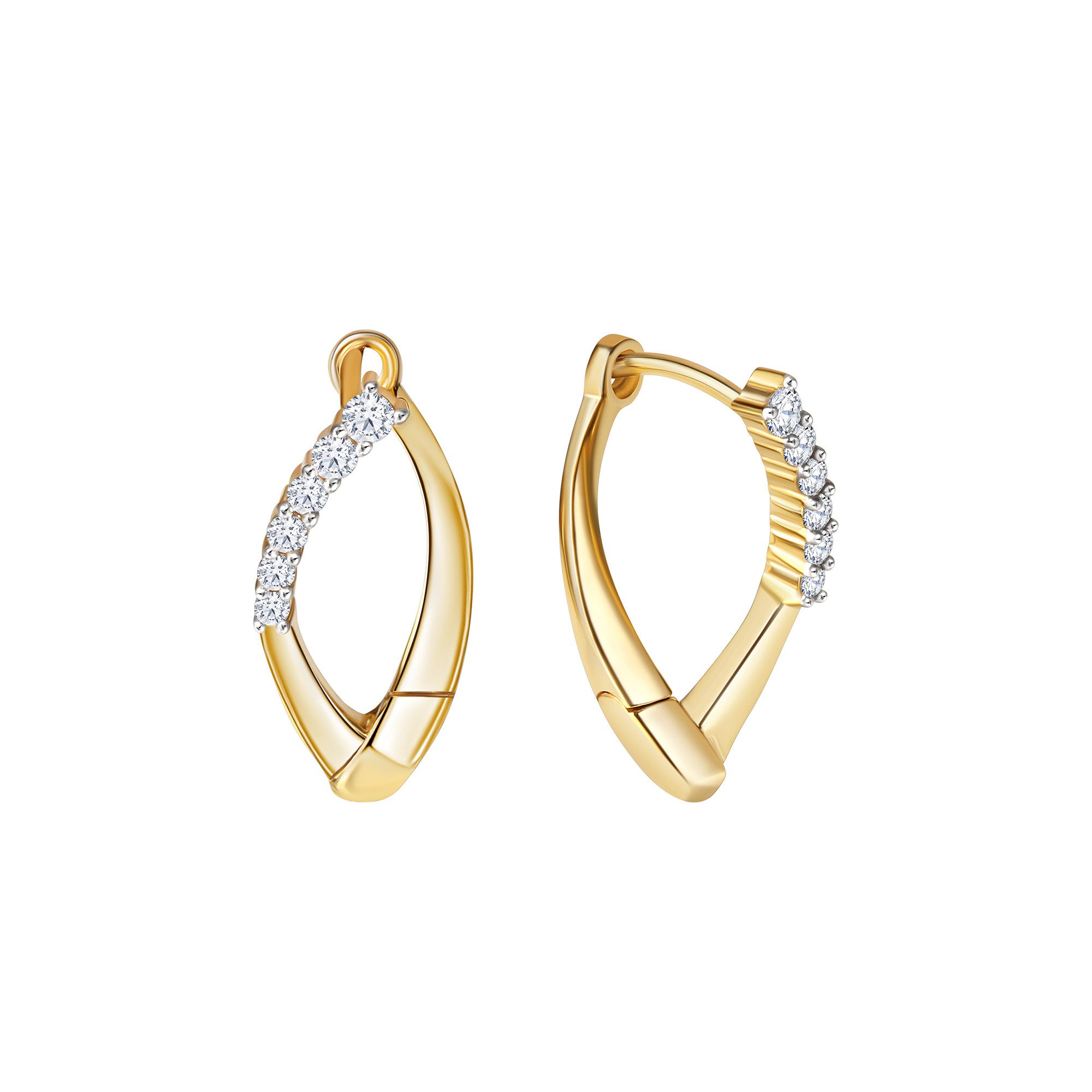 Fascination by Ellen K. Paar Creolen 375/- Gelbgold bicolor Zirkonia