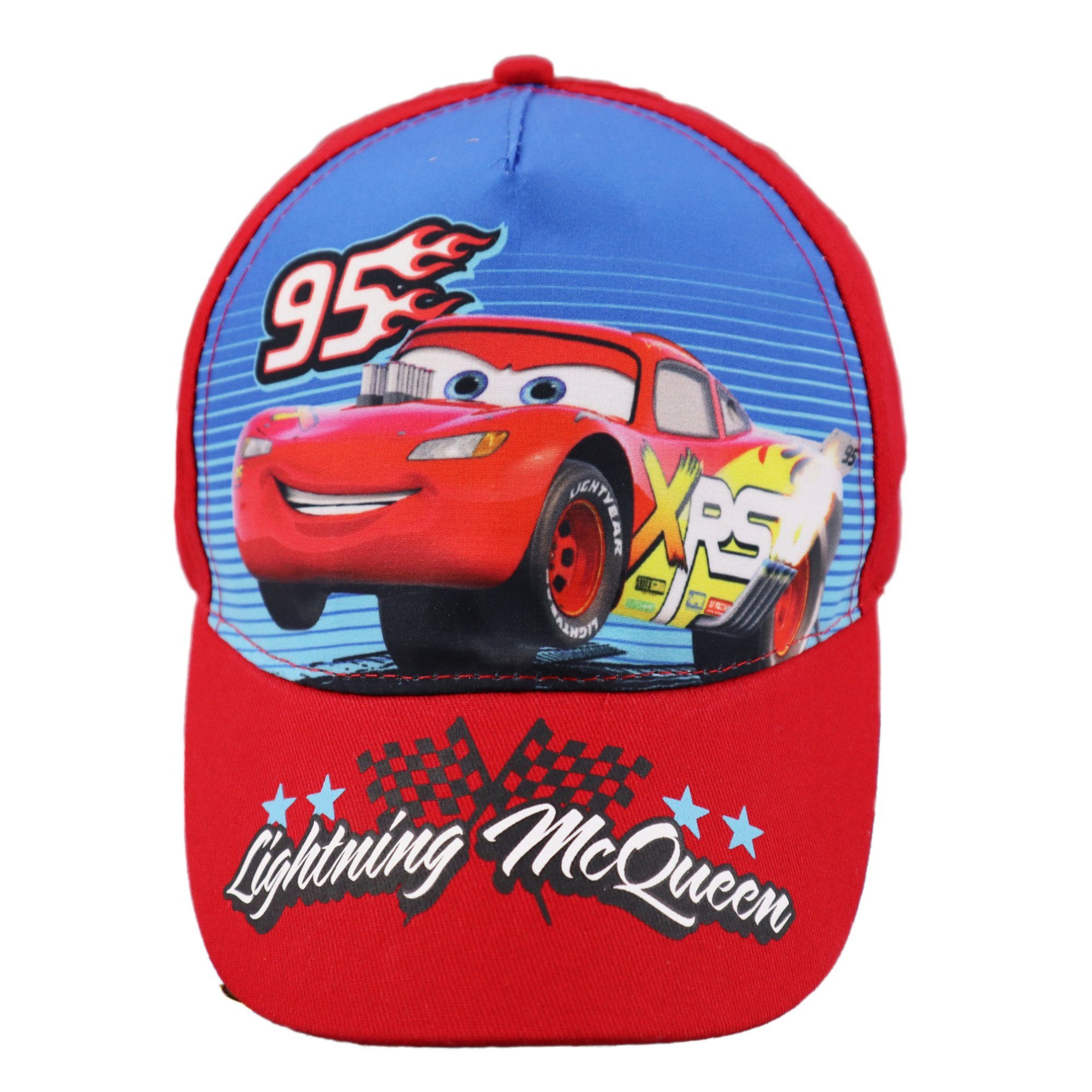 Cars Disney Pixar - Kinder Baseball Kappe Basecaps für Jungen Blau Rot