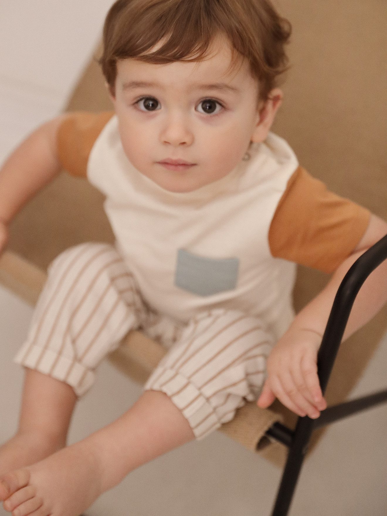 vertbaudet Cargohose Baby Hose in Leinenoptik