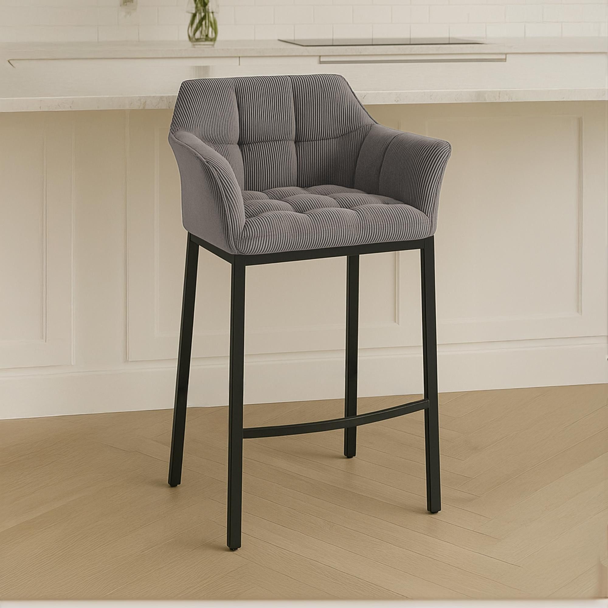 CLP Barhocker Damaso (1er, 1 St., 1er), mit Cordbezug, bis 240 kg belastbar