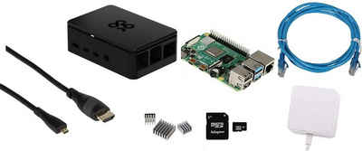 MegaComputerWorld Raspberry Pi 4B 2GB, 4GB, 8GB/Netzteil/Gehäuse/32GB/HDMI/LANkabel Mini-PC (4GB GB RAM)