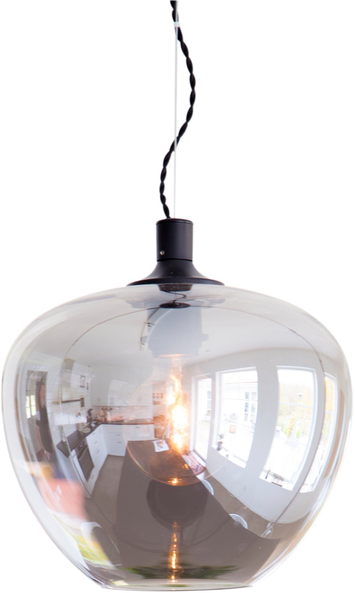 By Rydens Pendelleuchte Bellissimo, ohne Leuchtmittel, Pendelleuchte mit großem Glasschirm, Ø 28 cm