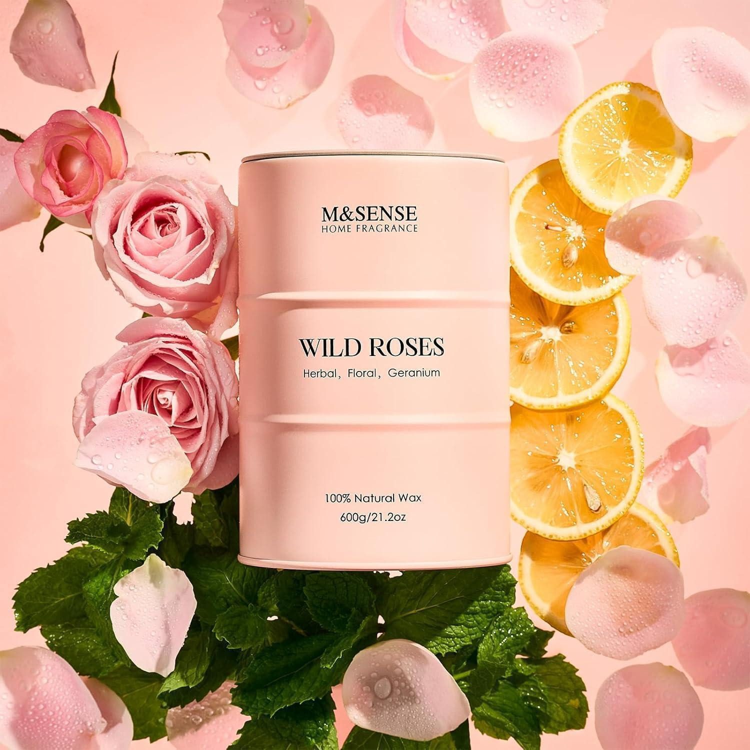 LuxusKollektion Duftkerze Duftkerze Sojawachs Glas Brenndauer 130 Std Wilde 600g Wilde Rosen