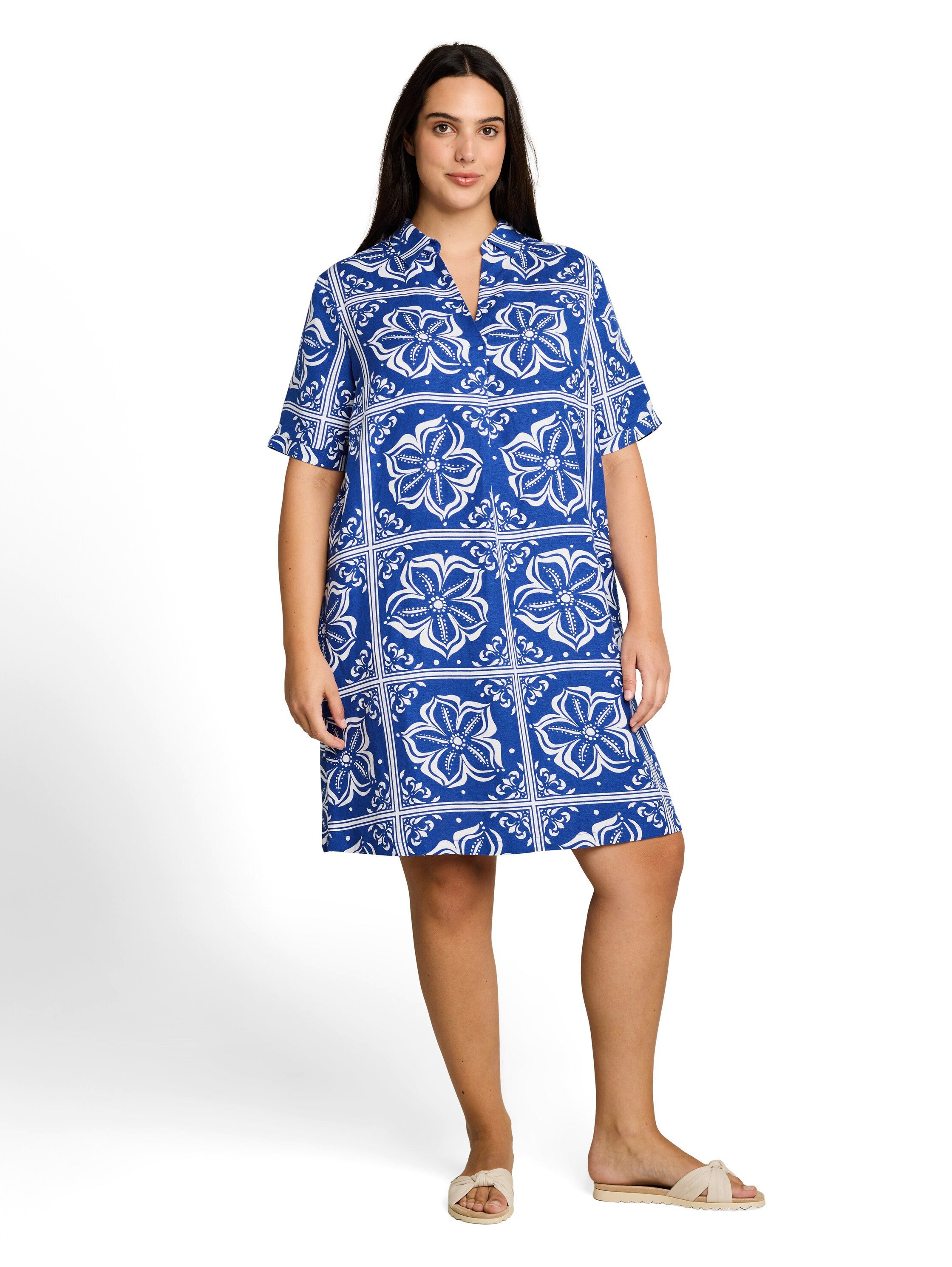 TOM TAILOR PLUS Druckkleid Sommerkleid mit grafischem Muster