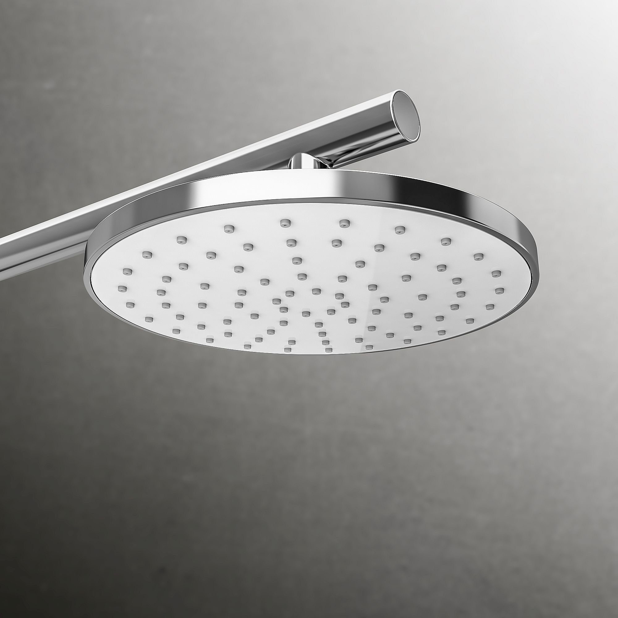 Schulte Duschsystem DuschMaster Rain III White Style mit Einhebelmischer, rund, Höhe 117.6 cm, inkl. Handbrause, runde Kopfbrause