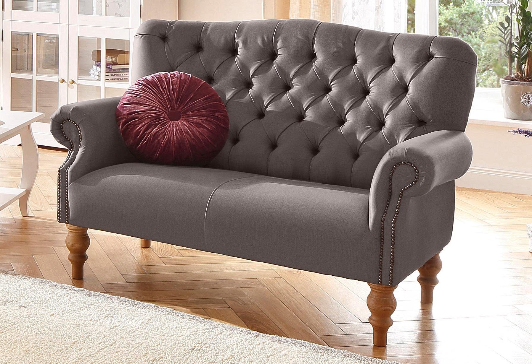 Home affaire Chesterfield-Sofa Lord, mit echter Chesterfield-Knopfheftung und Ziernägeln