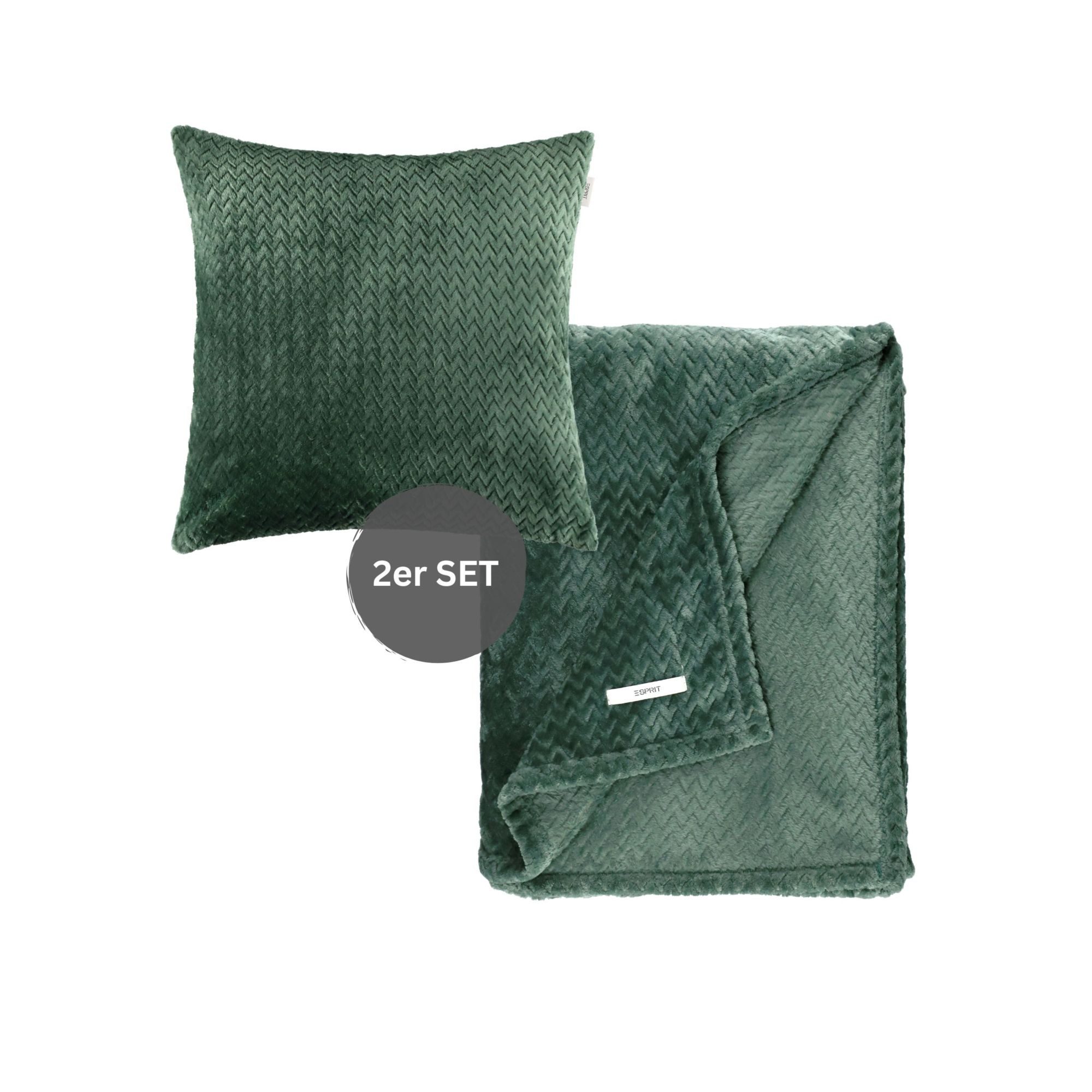 Esprit Tagesdecke COMFY-2 Wohndecke Set, 140 x 190 cm in Grün günstig online kaufen
