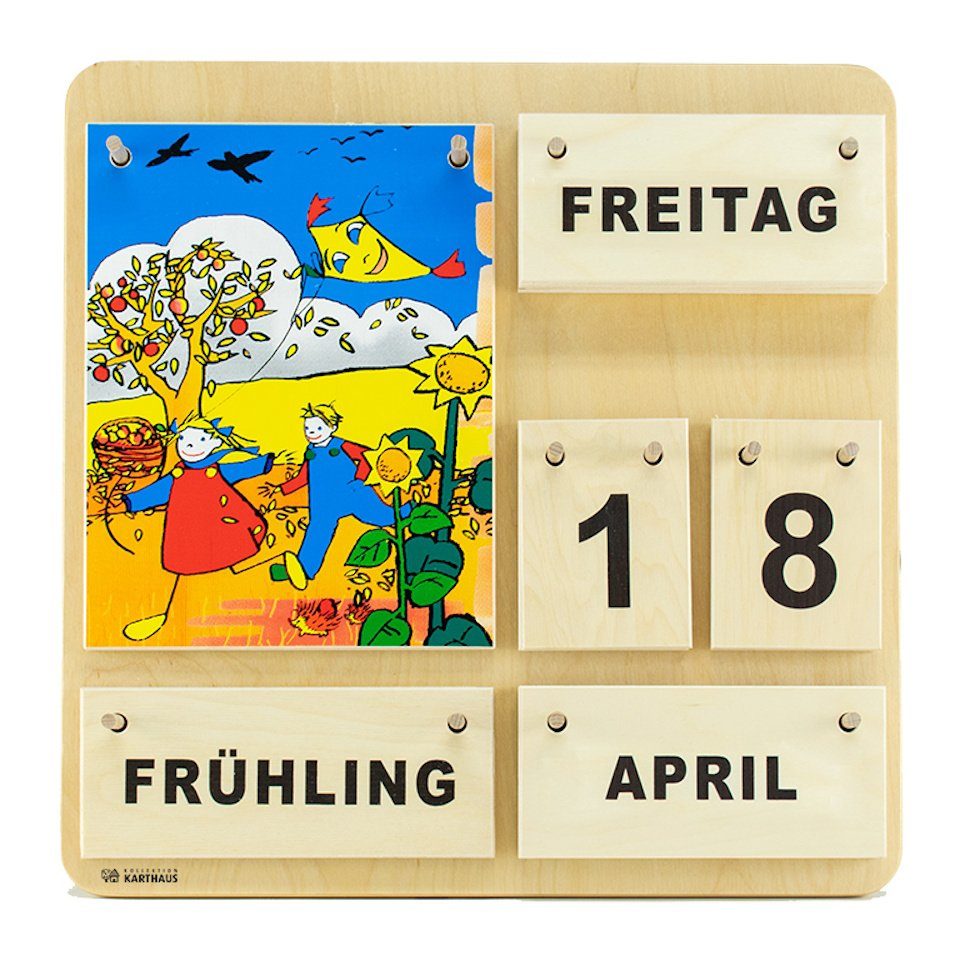 Kollektion Karthaus ewige Kalender Dauerkalender aus Holz, Wand-, Tisch + Lernkalender, Handgefertigt