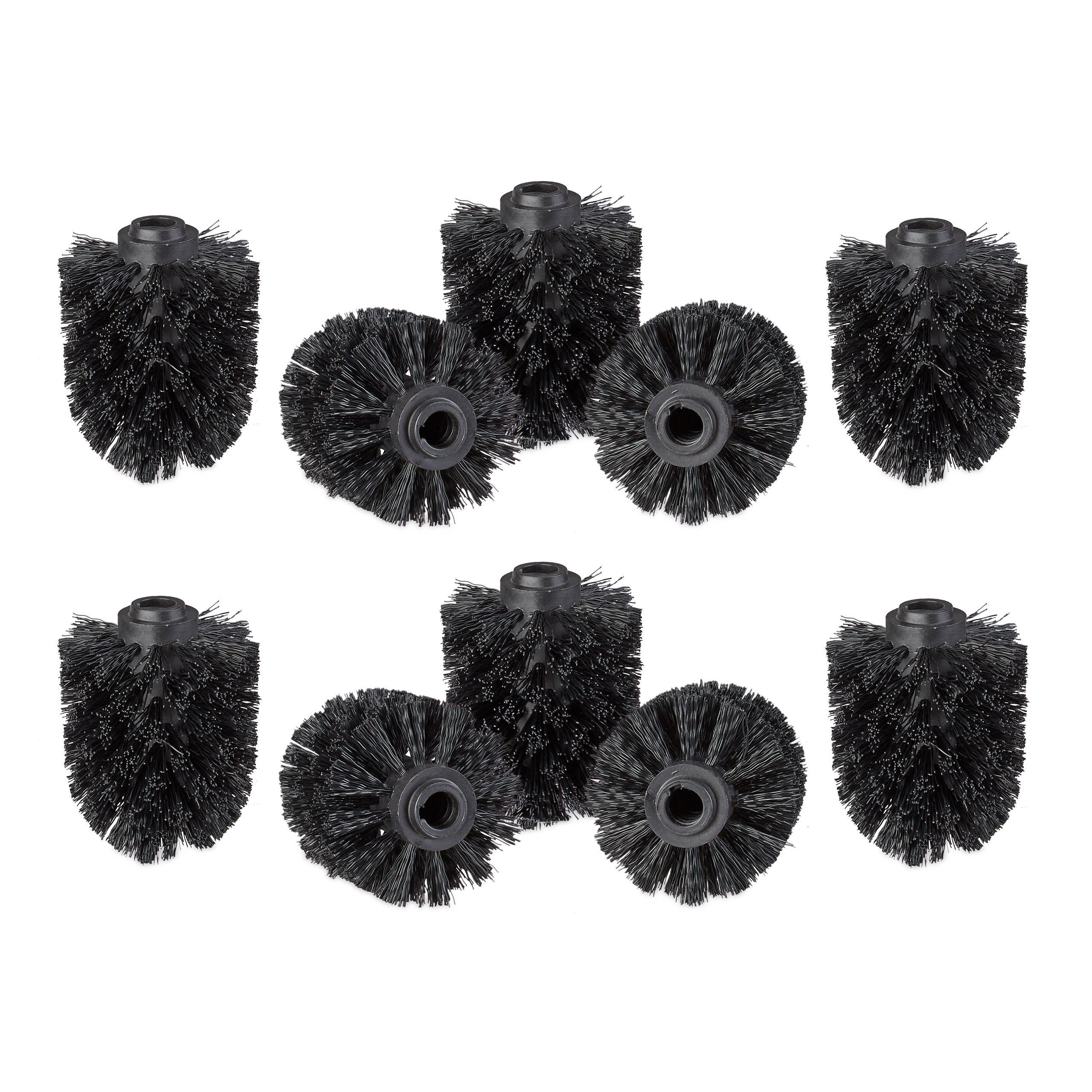 Daloual - 10 X Ersatz WC-Bürstenkopf Schwarz Ca. 6,5 Cm + 2 X