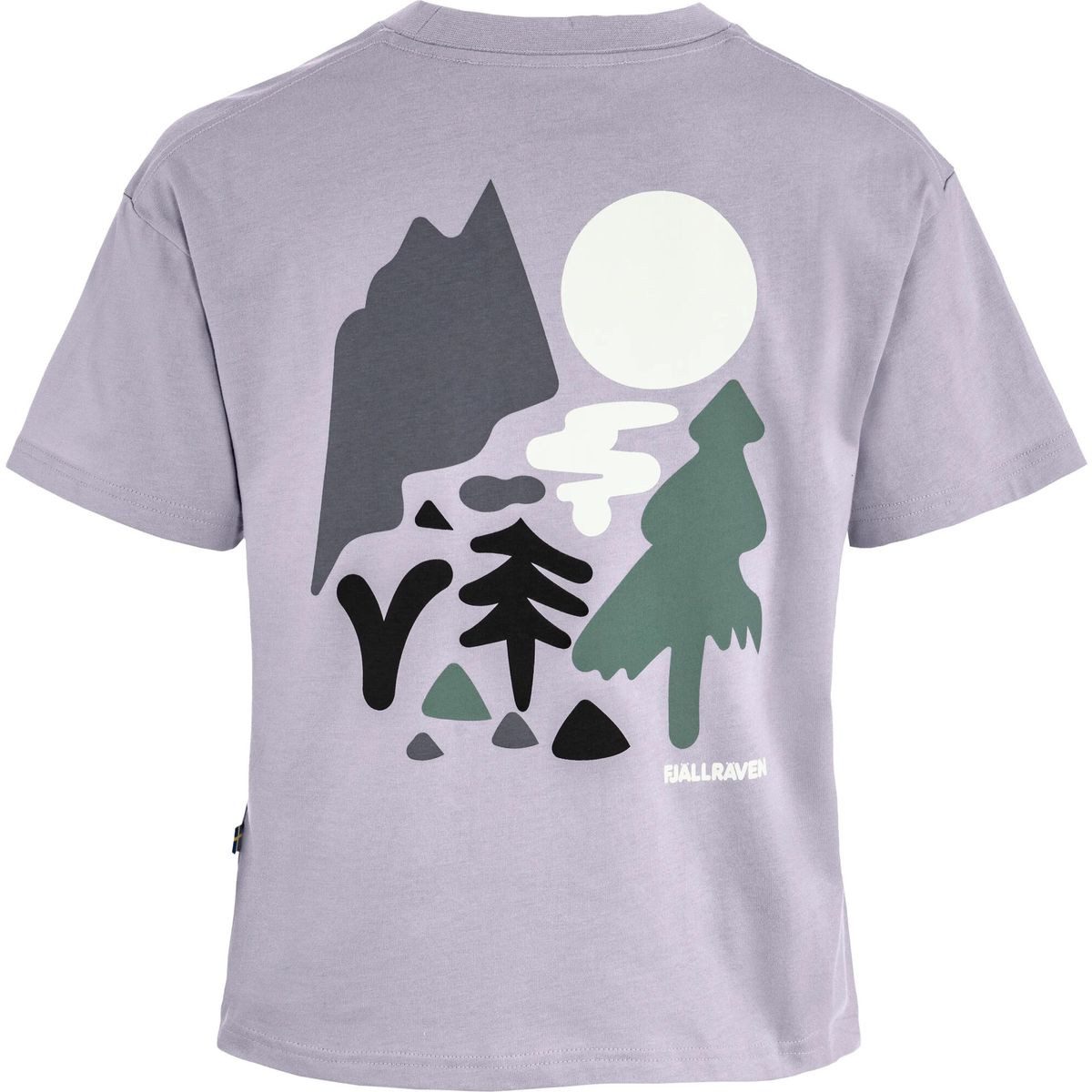 Fjällräven Kurzarmshirt Forest Walk T-shirt W Stilvolles T-Shirt aus Bio-Baumwolle mit Waldmotiv, ideal für