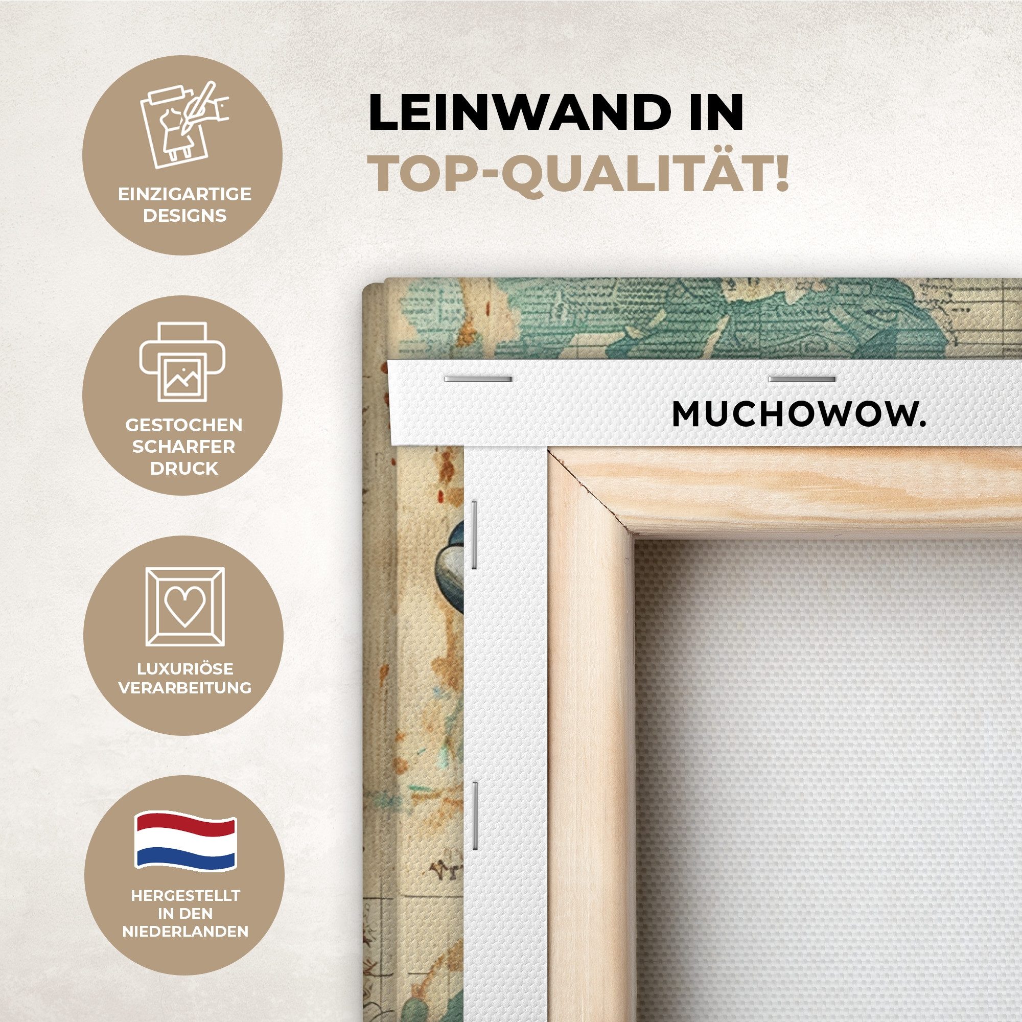 OneMillionCanvasses® Leinwandbild Weinlese - Delphin - Tiere - Aquarell - B günstig online kaufen