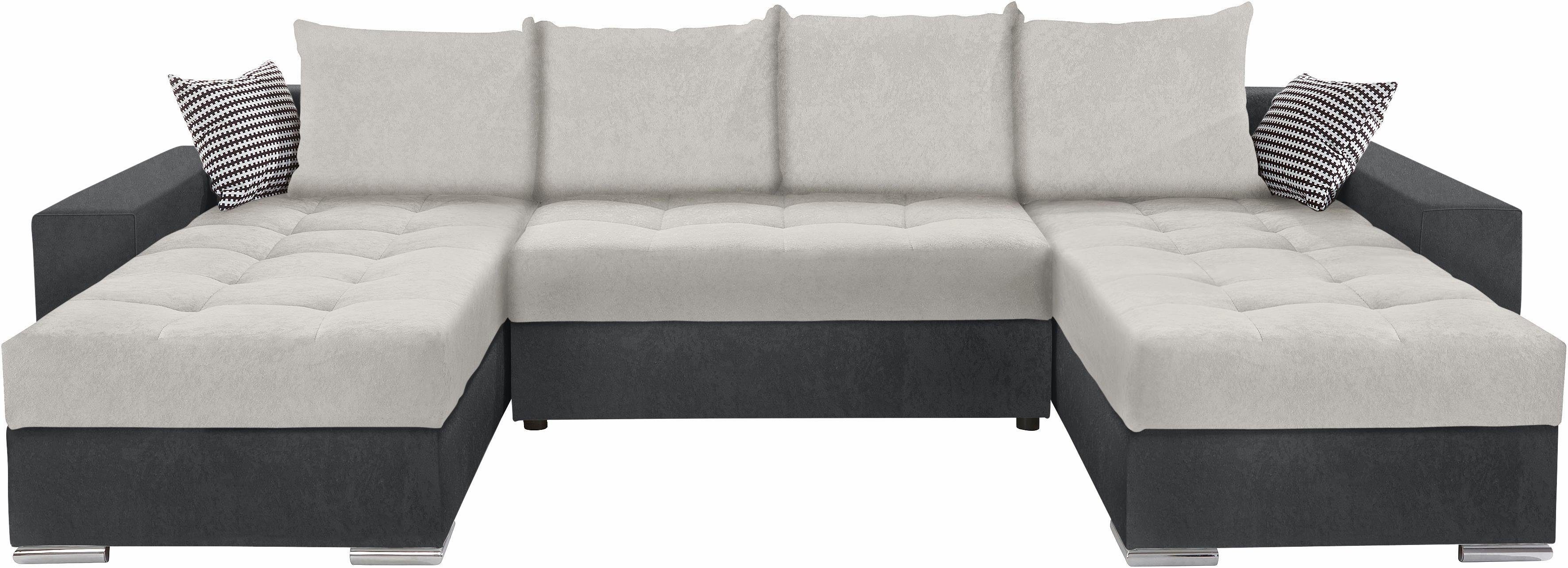 Bild von COLLECTION AB Wohnlandschaft, mit 2 XL-Recamieren, Bettfunktion und Bettkasten und lose Zierkissen