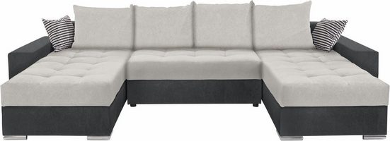 Wohnlandschaft JOSY, inkl. Bettfunktion Anthrazit / Silber von COLLECTION AB