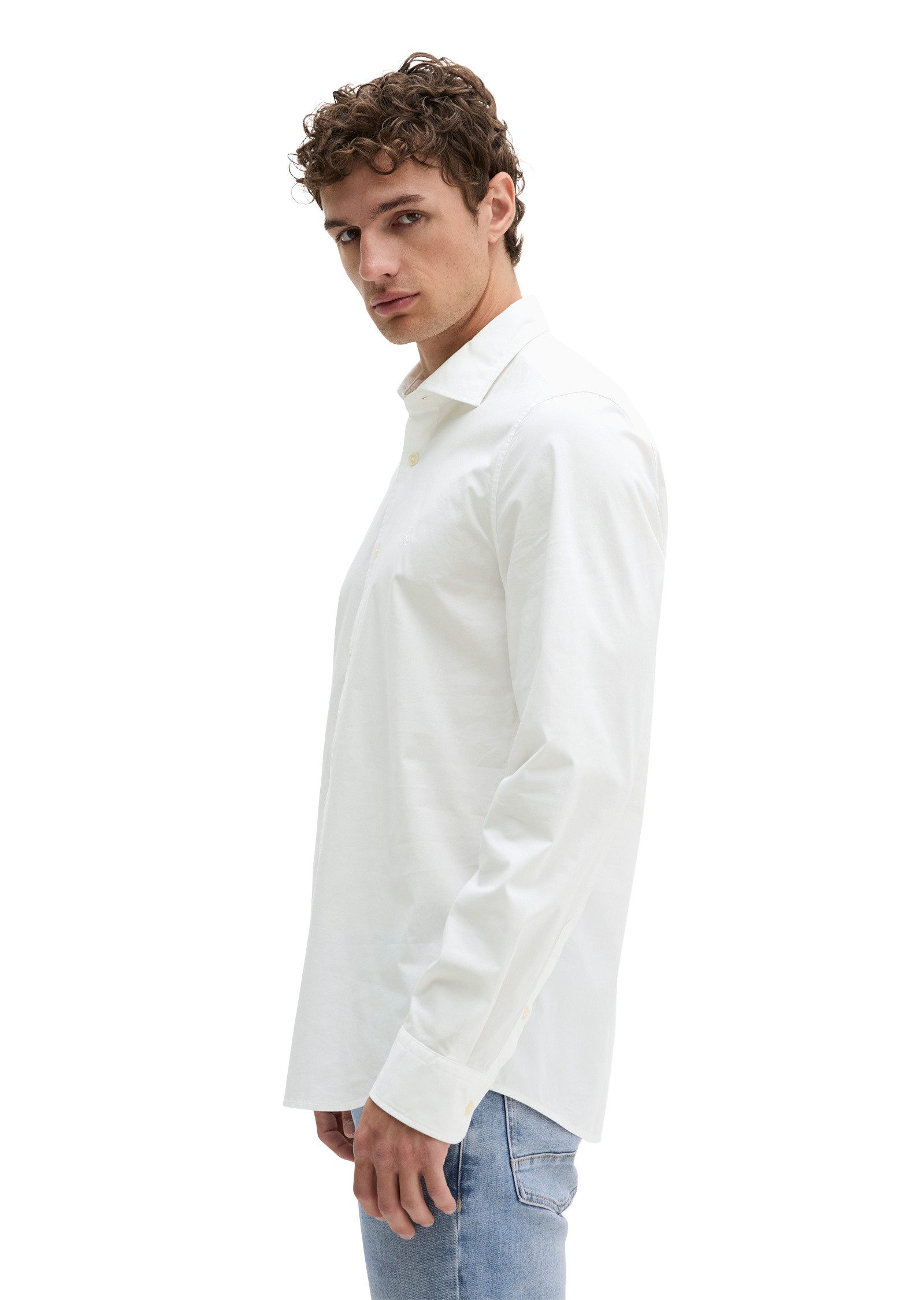 Marc O'Polo Langarmhemd aus Stretch-Popeline