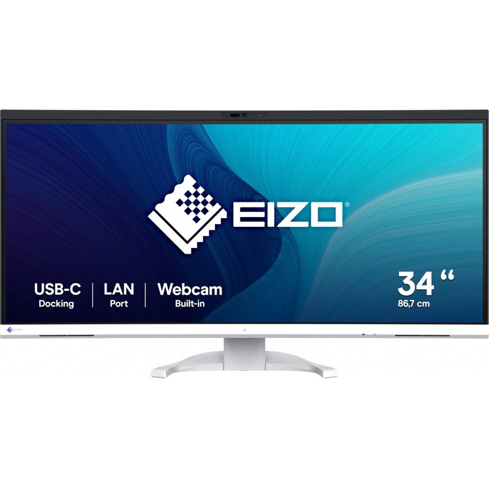 Eizo EIZO FlexScan EV3450XC-WT, 34,1 Zoll UWQHD Monitor. LED-Monitor (3440 x 1440 Pixel px, UWQHD, IPS, Integrierte Webcam und Mikrofon)