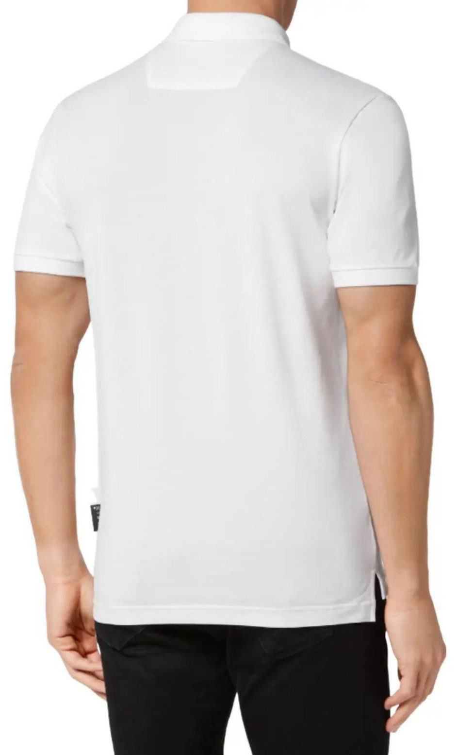PHILIPP PLEIN Poloshirt Polo Hemd Totenkopf Slim Fit Gesticktes Logo,zwei Seitenschlitzen und doppelter Nadelstichnaht