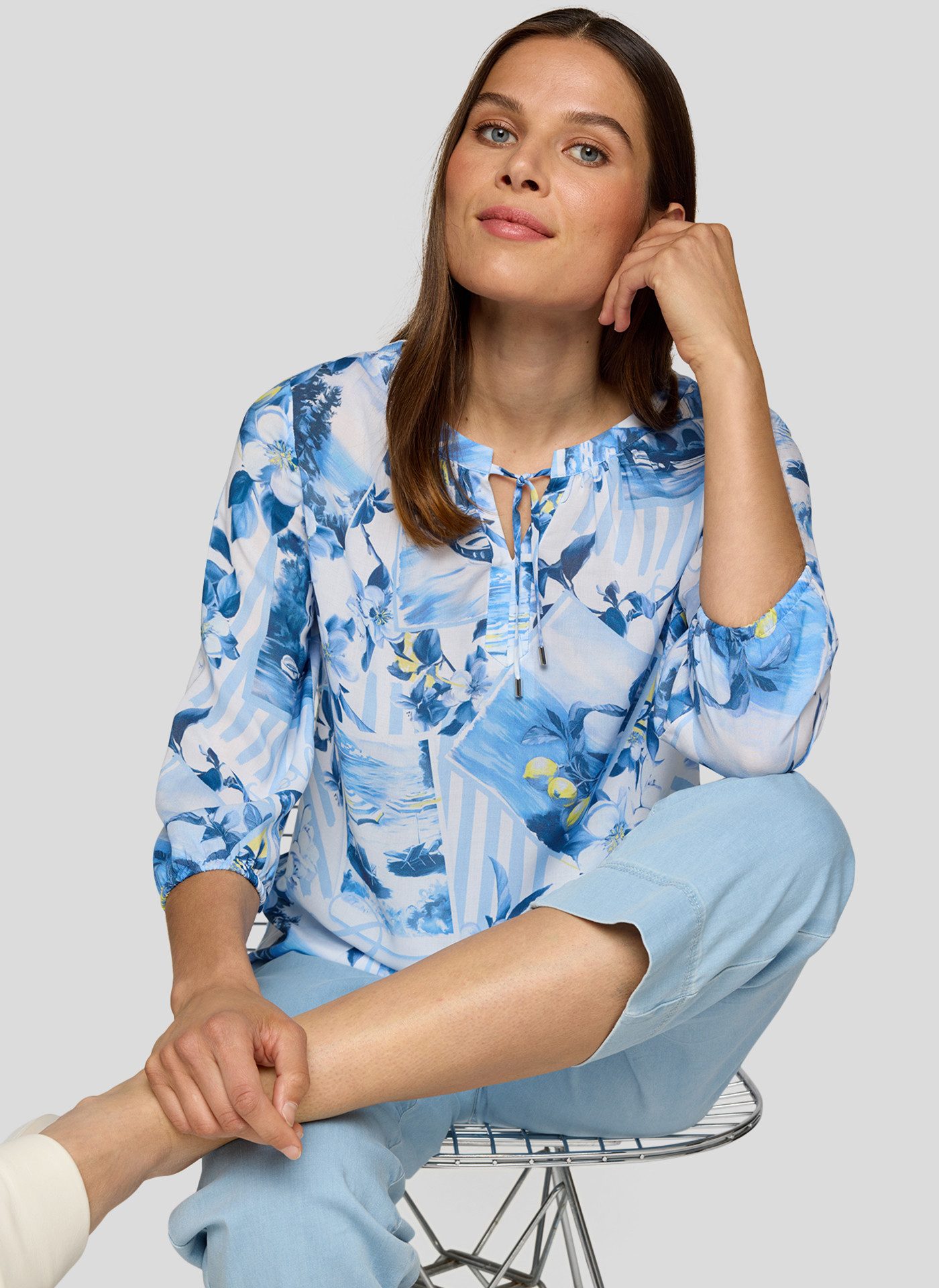 Rabe Hemdbluse Bluse Azur