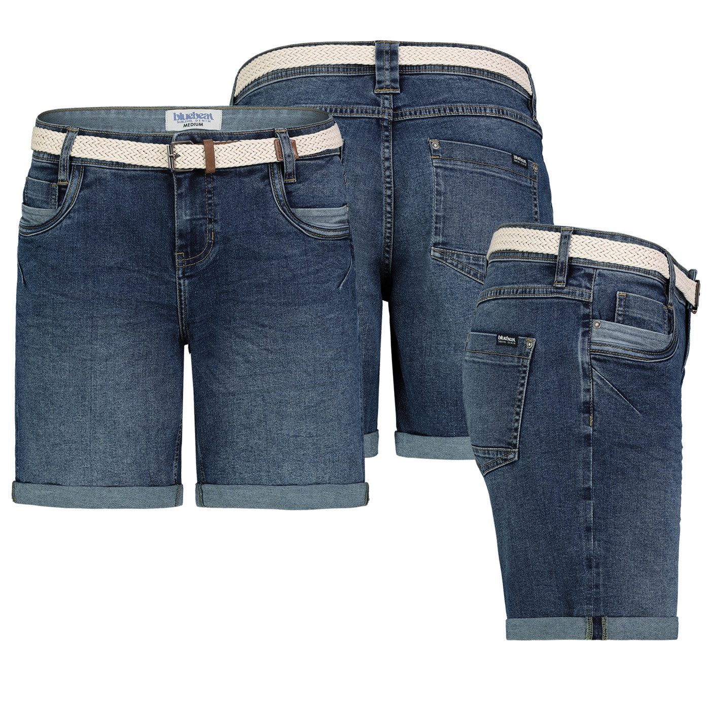 SUBLEVEL Bermudas Damen Jeans Shorts Bermuda Kurze Hose Shorts Short Denim günstig online kaufen