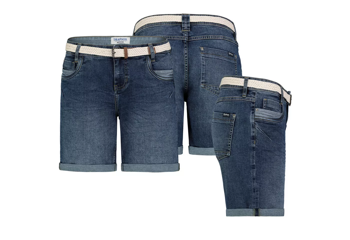 SUBLEVEL Bermudas Damen Jeans Shorts Bermuda Kurze Hose Shorts Short Denim Stretch Denim