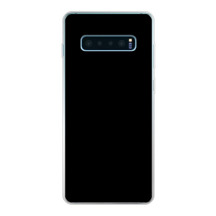MuchoWow Handyhülle Schwarz - Muster - Innen - Massiv - Schwarz - Dunkel Phone Case Handyhülle Samsung Galaxy S10+ Silikon Schutzhülle
