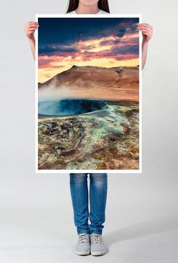 Sinus Art Poster Landschaftsfotografie  Geothermische Quelle im Norden Islands 60x90cm Poster