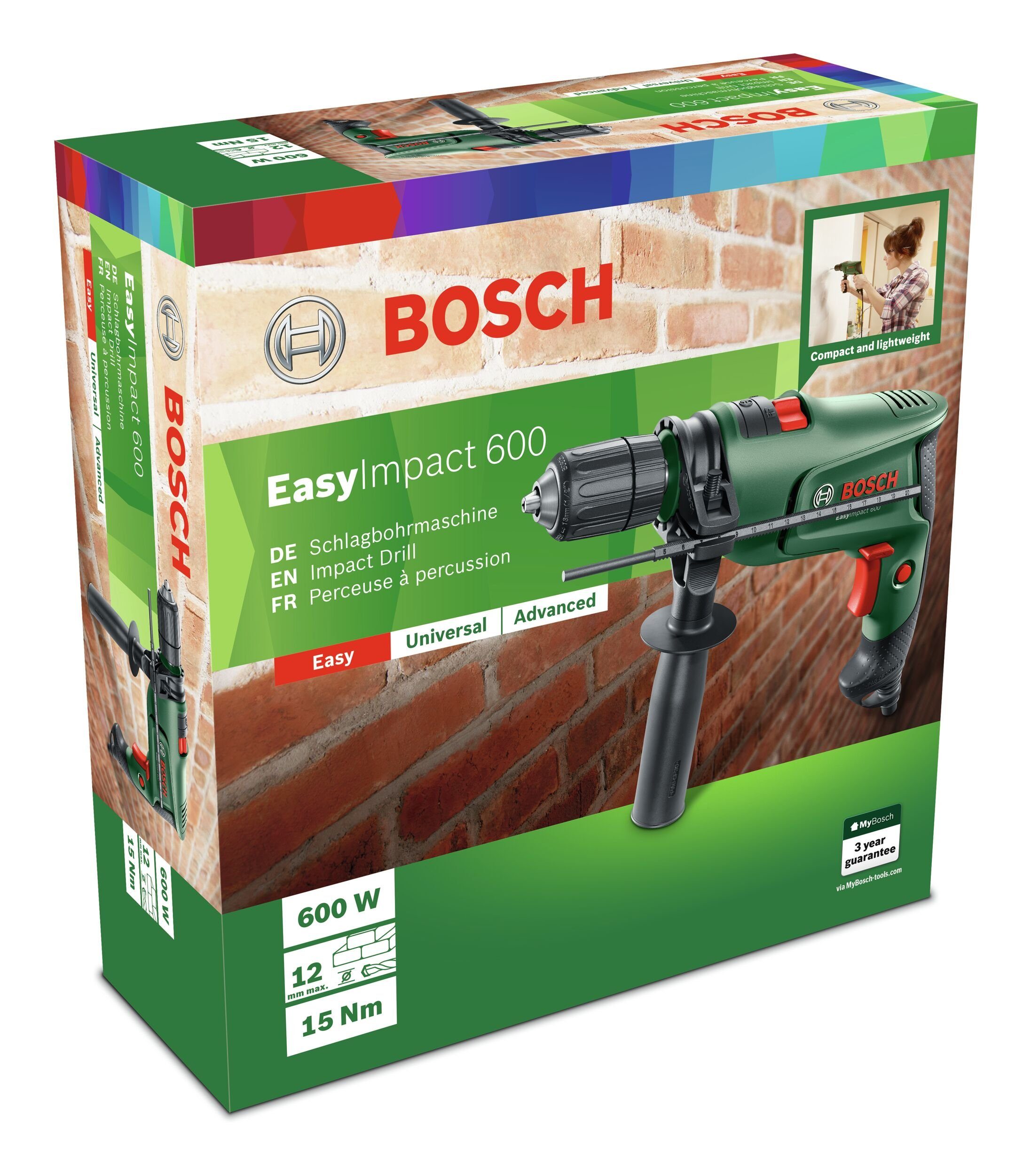 230 V 600, Bosch Garden EasyImpact & Home Schlagbohrmaschine