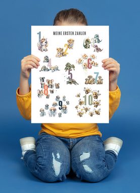 artissimo Poster artissimo Kinder-Poster 40x50cm Kinderzimmer Vorschule zählen lernen, Lern-Poster: Meine ersten Zahlen