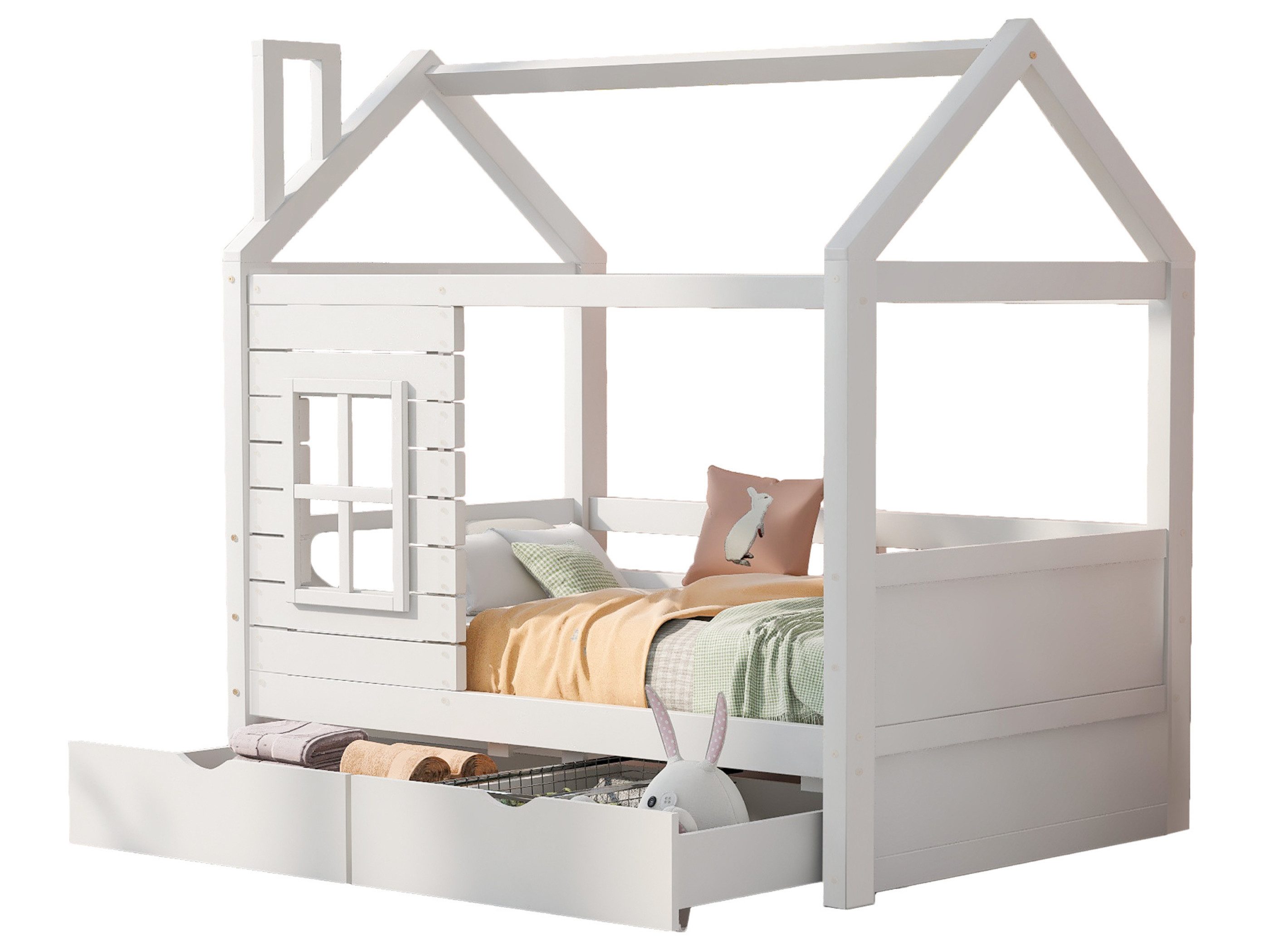 SeedWave Hausbett Kinderbett mit 2 Schublade, günstig online kaufen