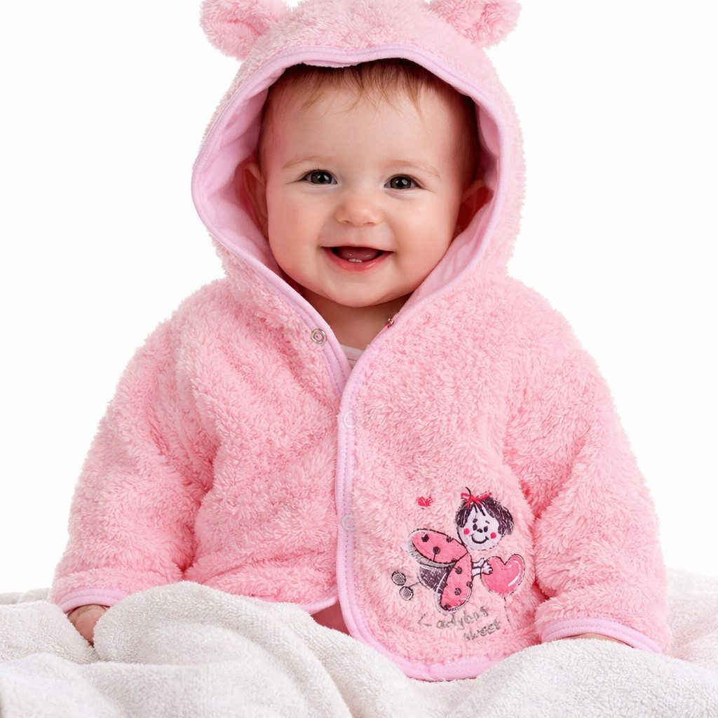 La Bortini Fleecejacke Babyjacke Baby Jacke Fleecejacke für Neugeborene kuschelig, weich, warm, 44 50 56 62 68 74