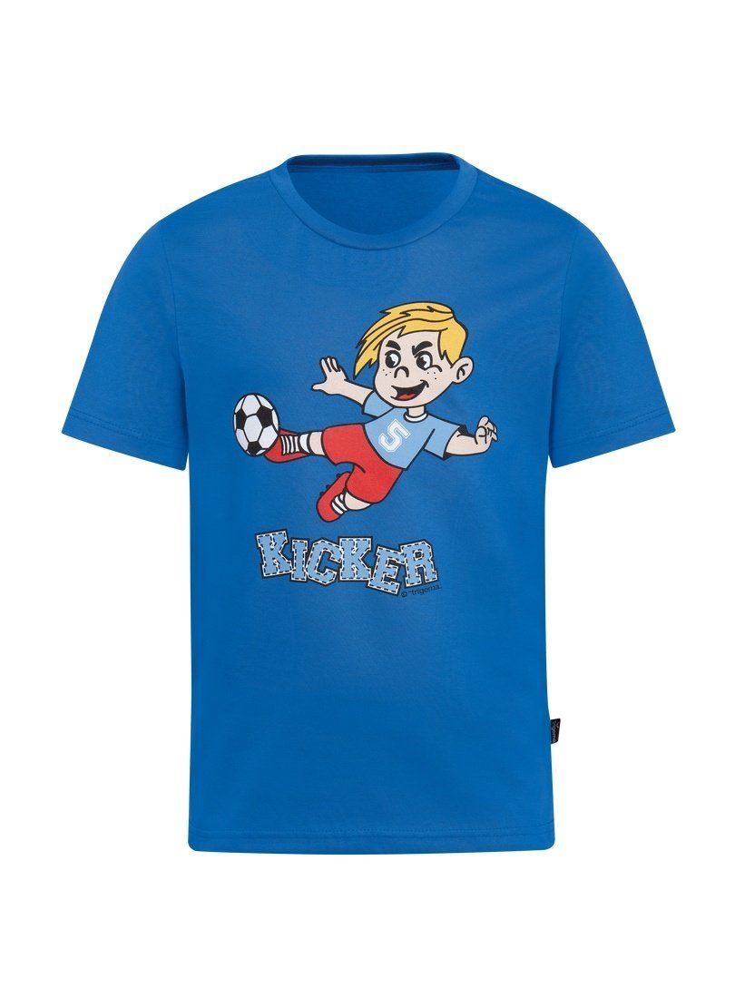 Trigema electric-blue T-Shirt TRIGEMA Fußball-Raudi T-Shirt