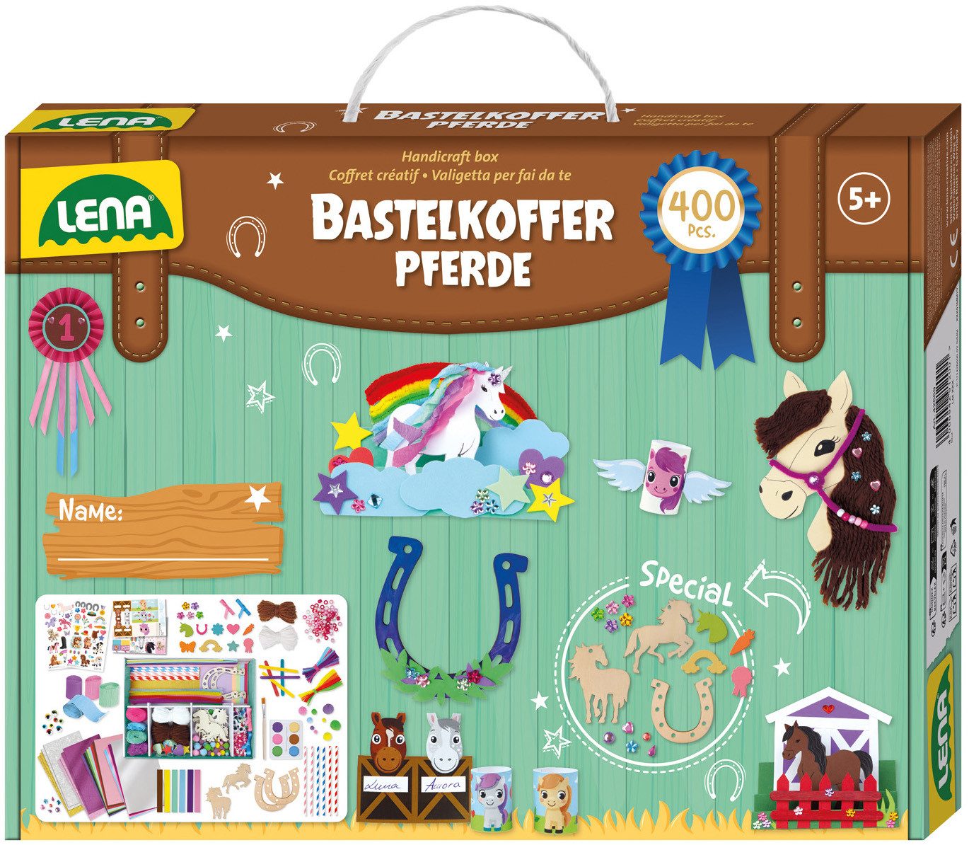 Lena® Kreativset Bastelkoffer Pferde, Premium, (400-tlg)