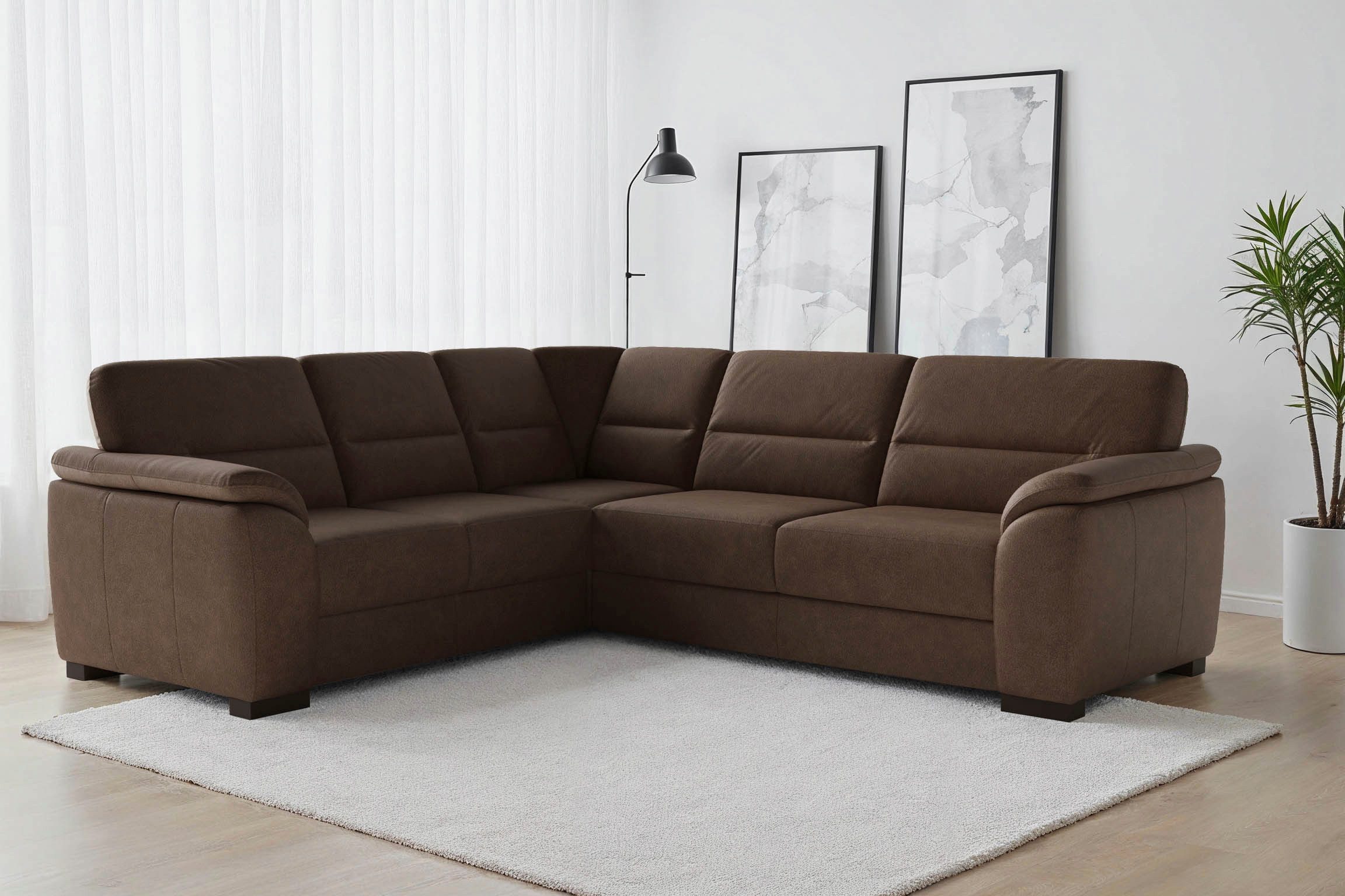 sit&more Ecksofa Montego L-Form, B: 255 cm, wahlweise mit Schlaffunktion und Schubkasten