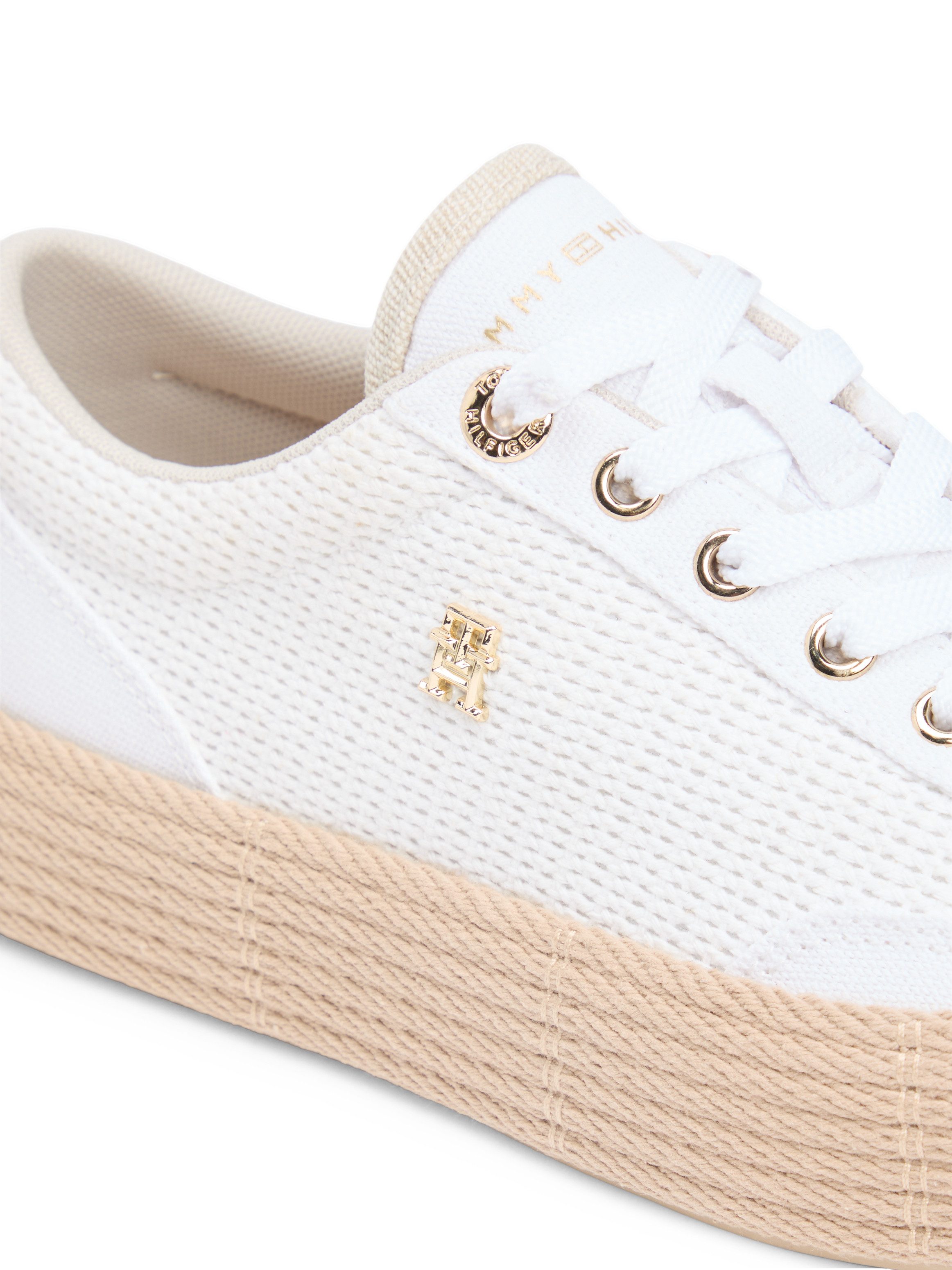 Tommy Hilfiger TH FOXING PLATFORM ROPE Plateausneaker Freizeitschuh, Schnürer, Halbschuh mit TH-Schmuckelement