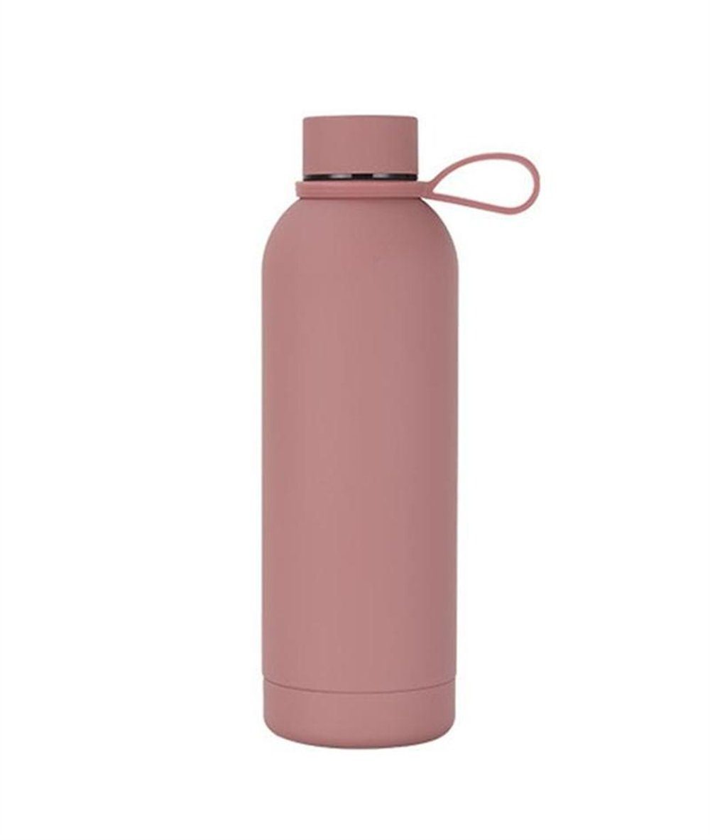 Rouemi Isolierflasche Thermobecher,500ml Trinkflasche,Heiß- und Kaltgetränke Isolierung, 12h heiß/24h kalt Rosa