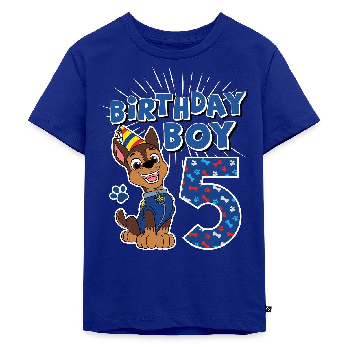 T-Shirt Paw Patrol Geschenk 5 Jahre Alt 5. Geburtstag Chase Kinder Premium T-S