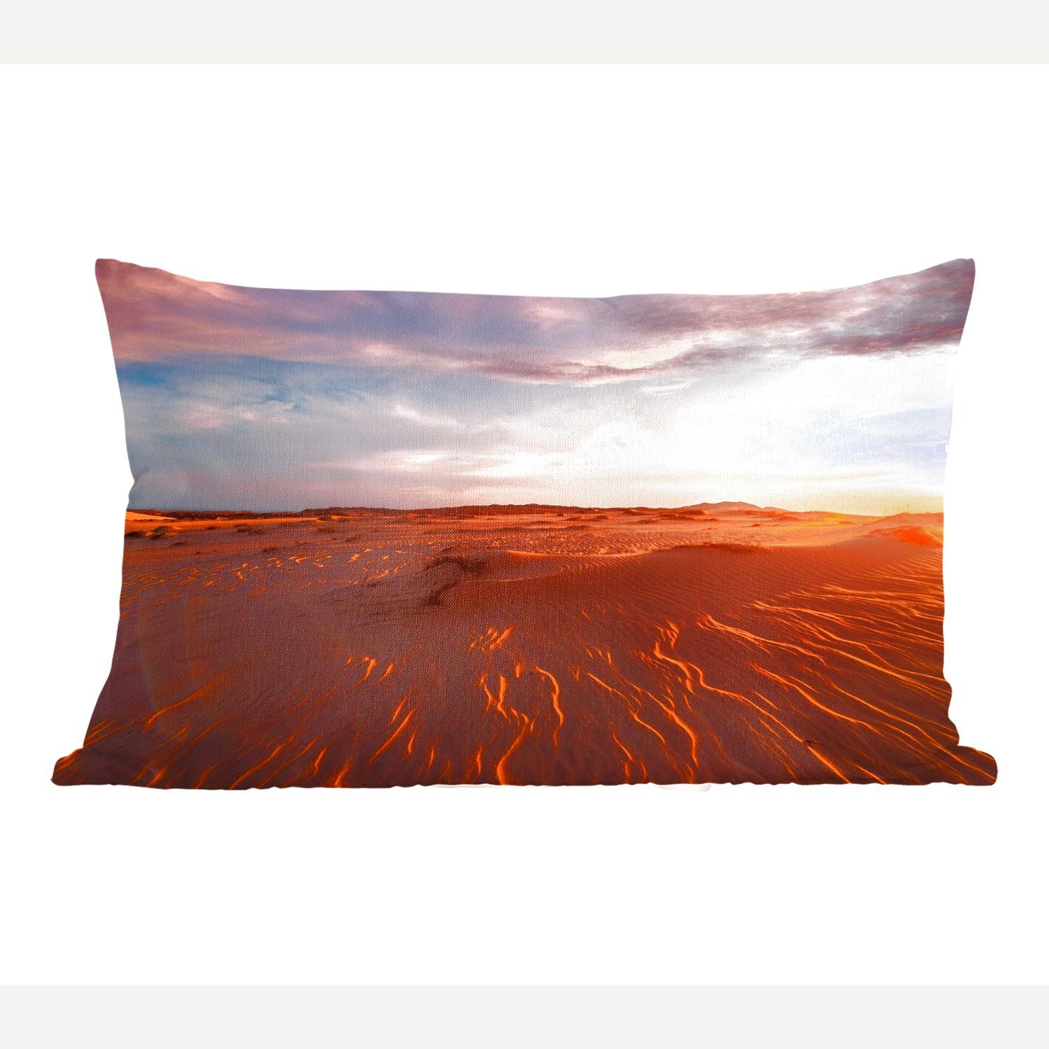 Schlafzimmer Landschaft mit Sand Zierkissen, Füllung, Dekoration, - Dekokissen Wohzimmer Himmel Wüste, - - MuchoWow Dekokissen