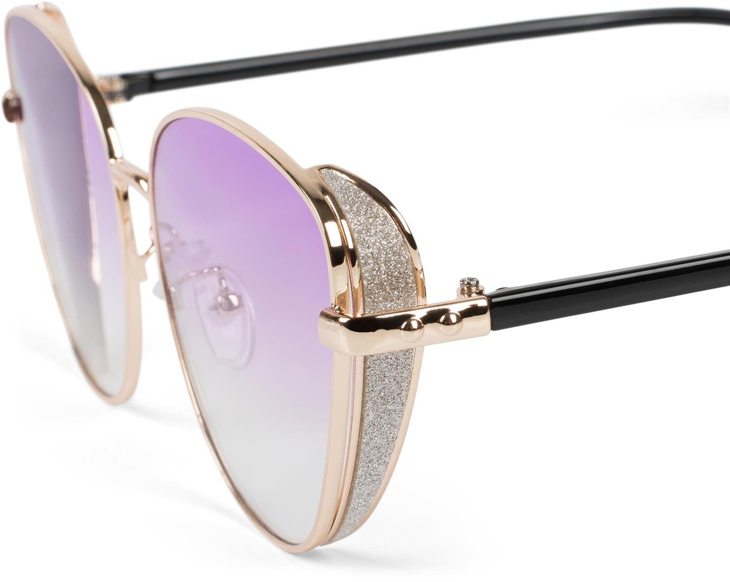 styleBREAKER Sonnenbrille Cateye Sonnenbrille mit Glitzer Side Shield (1-St)