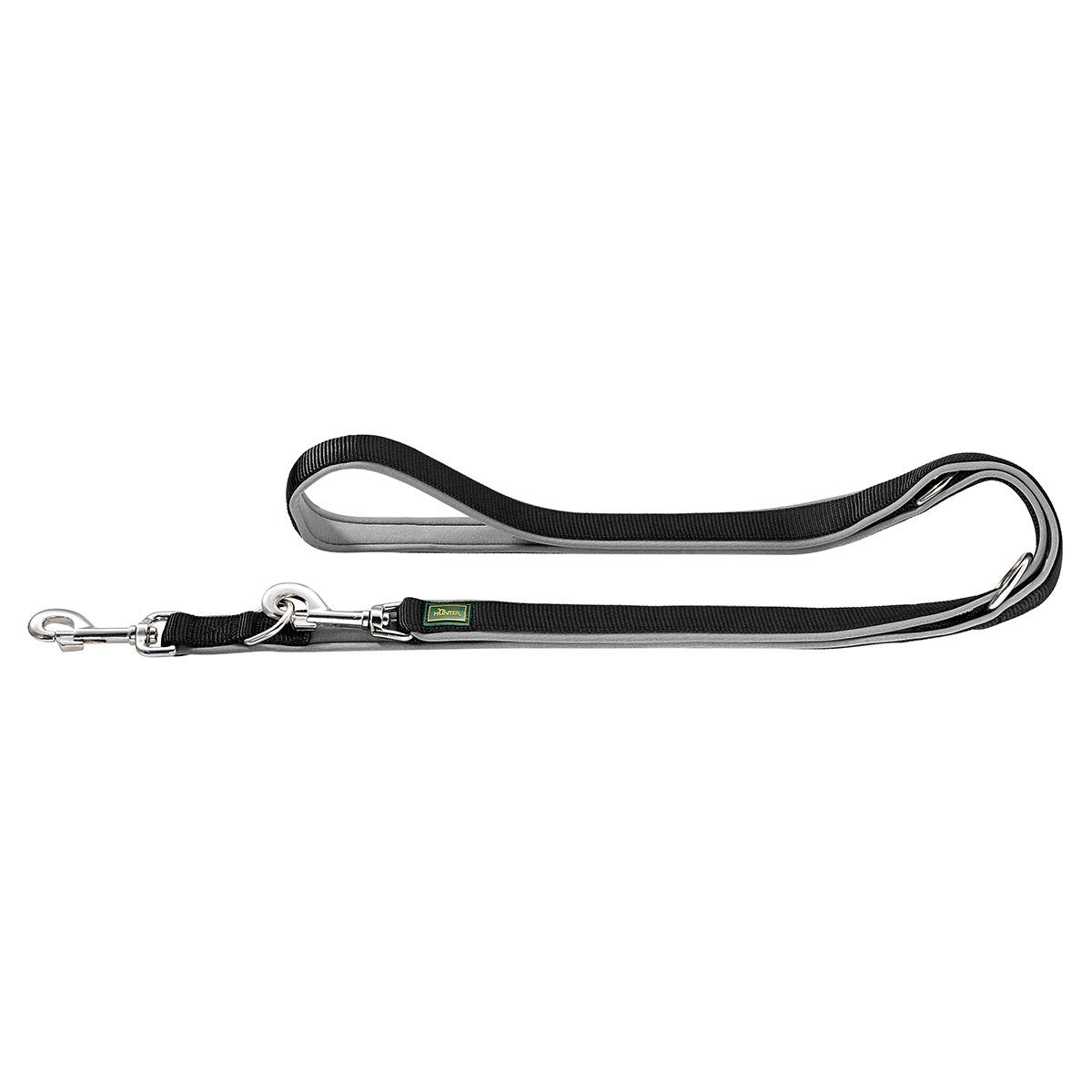 Hunter Tierbedarf Hundeleine Verstellbare Führleine Neopren schwarz/grau