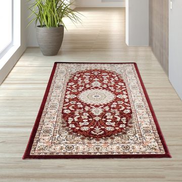 Teppich Orientalischer Teppich in Creme & Rot, TeppichHome24, rechteckig, Höhe: 15 mm