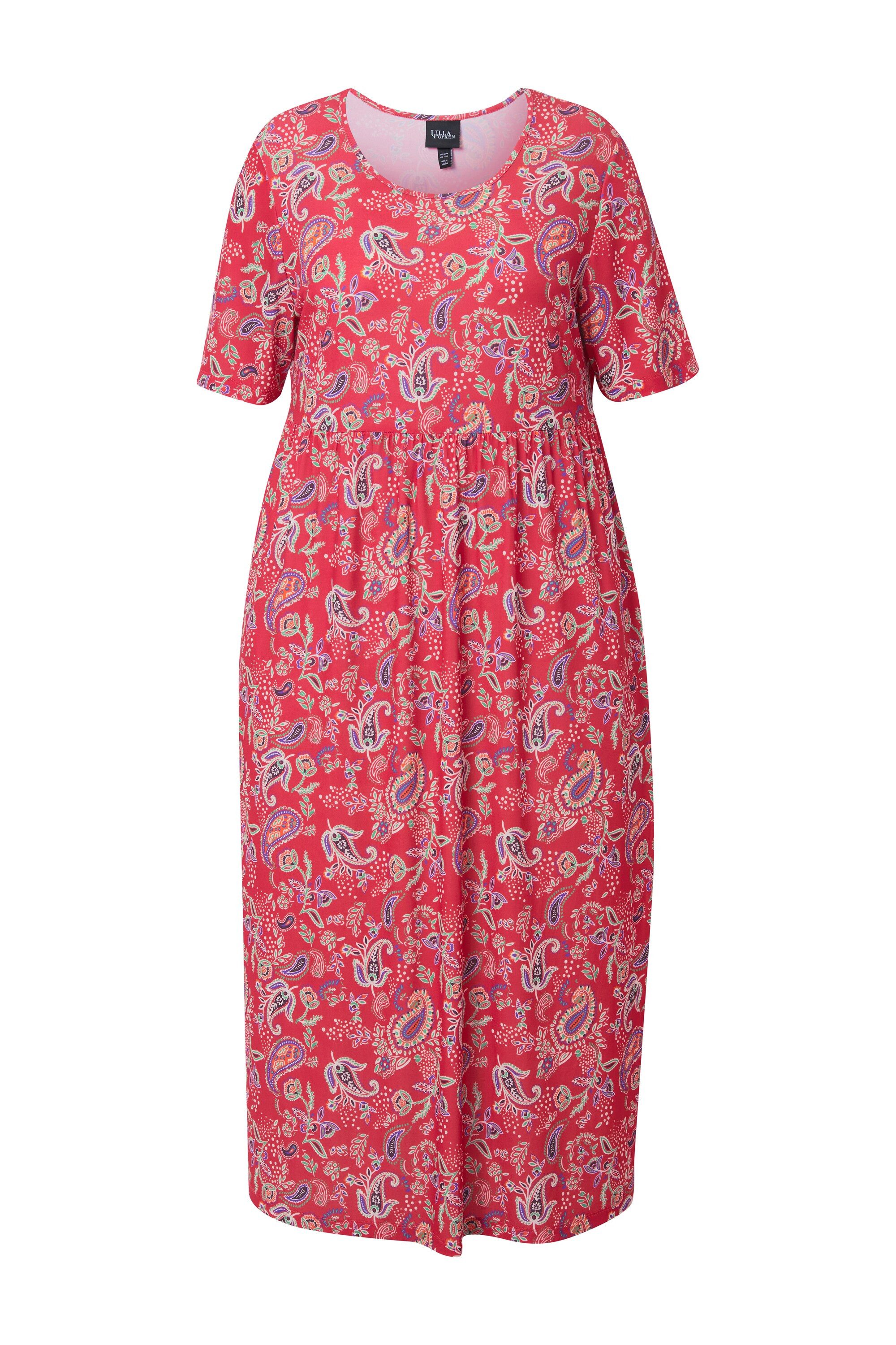 Ulla Popken Maxikleid Maxikleid A-Linie Rundhals günstig online kaufen