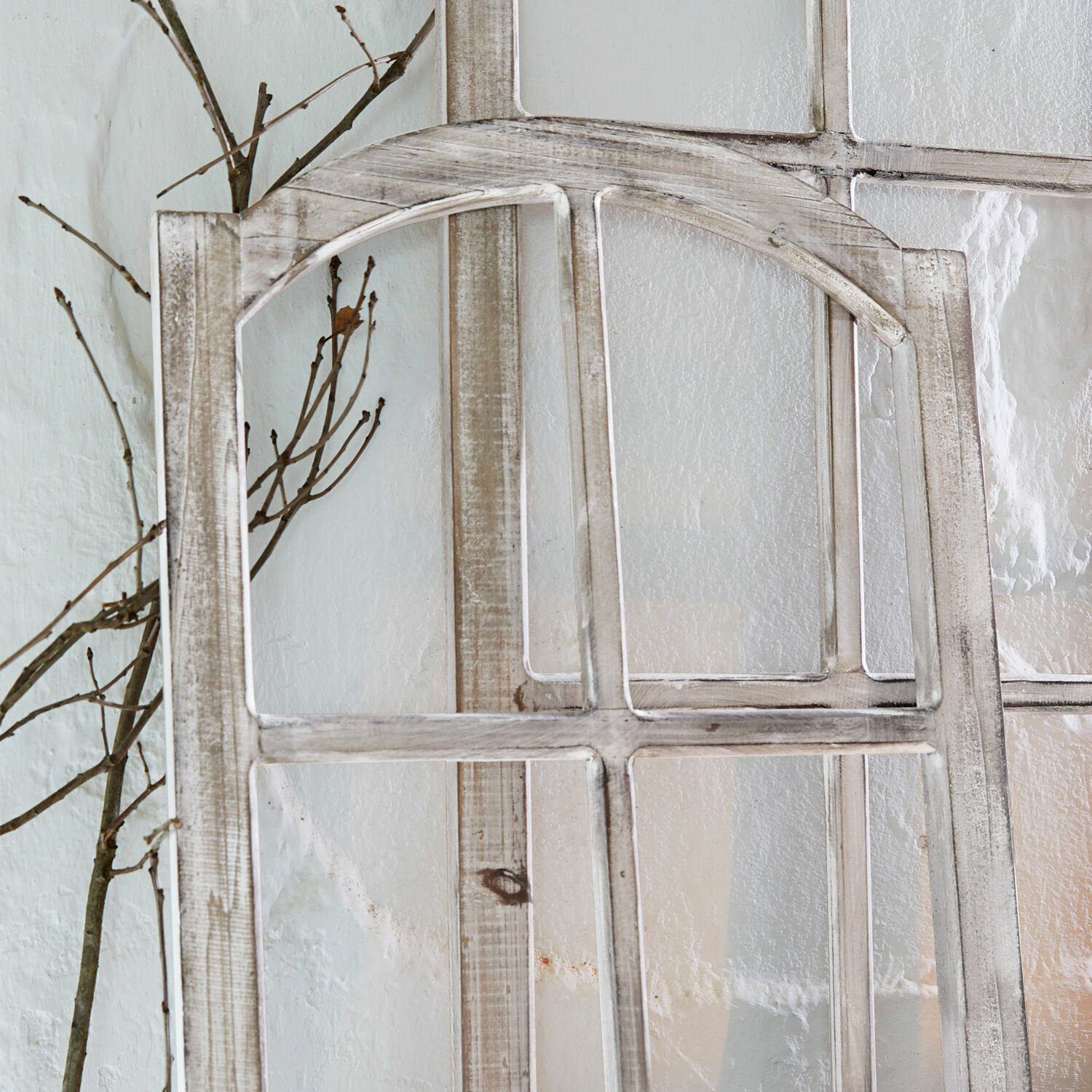 Mirabeau Dekoobjekt Deko-Fenster 2er Set Parakou antikweiß, White-Washed-Finish – Bild 5 von 5