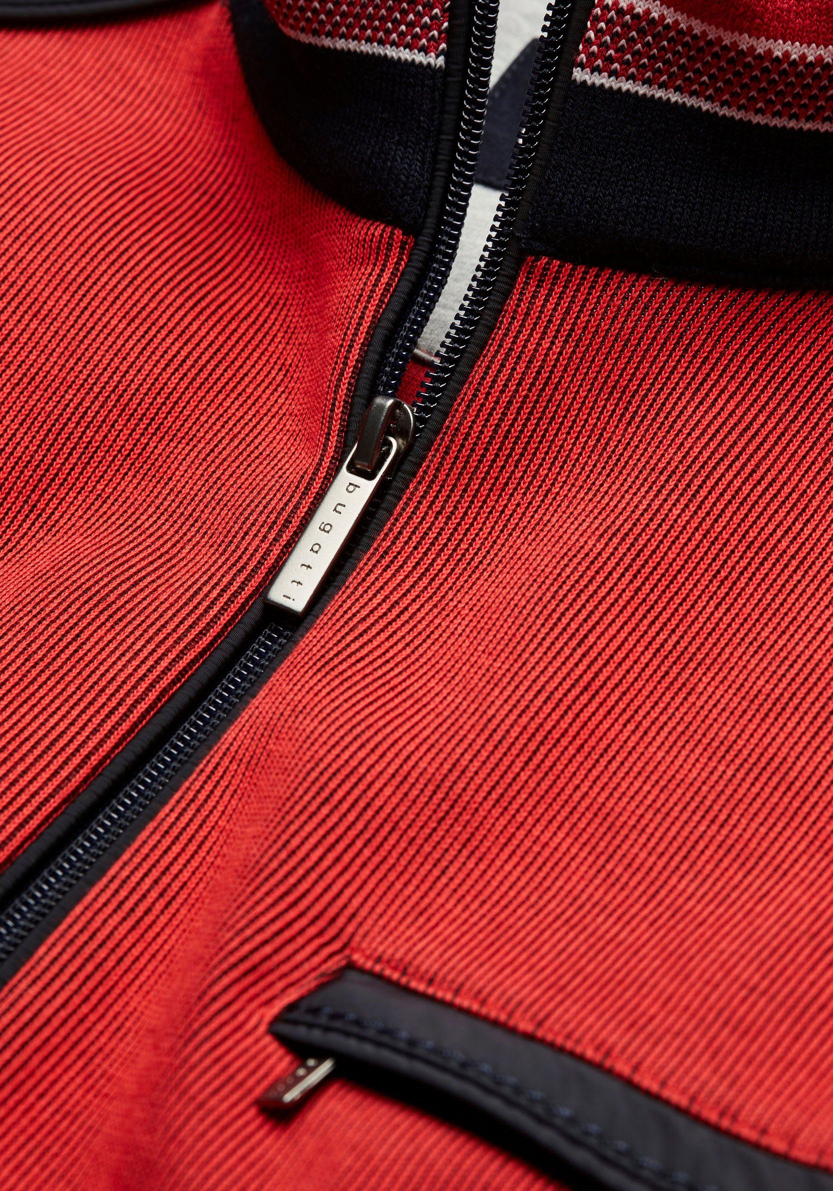 bugatti Sweatshirt mit Half-Zipper rot