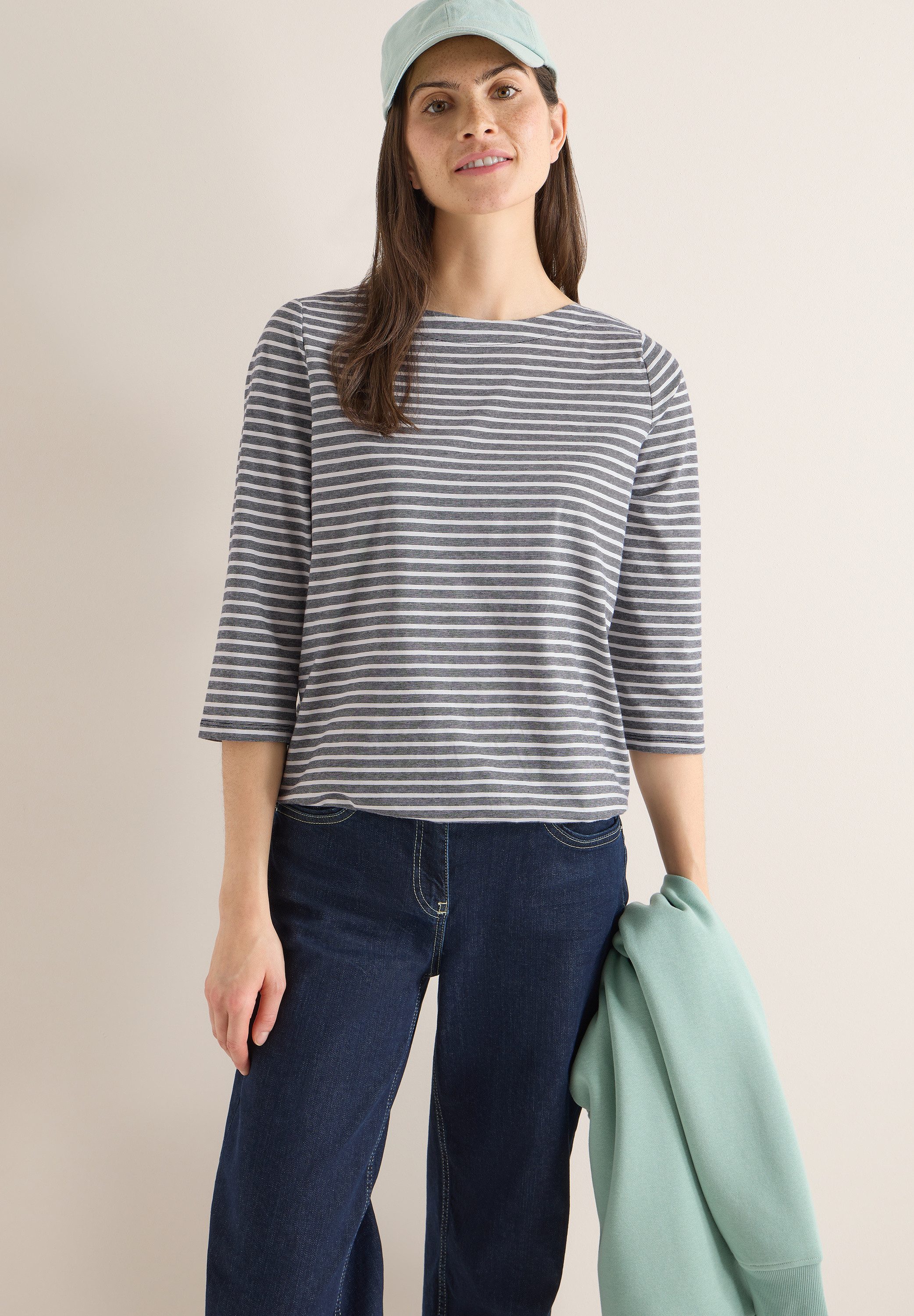 CECIL 3/4-Arm-Shirt mit U-Boot-Ausschnitt