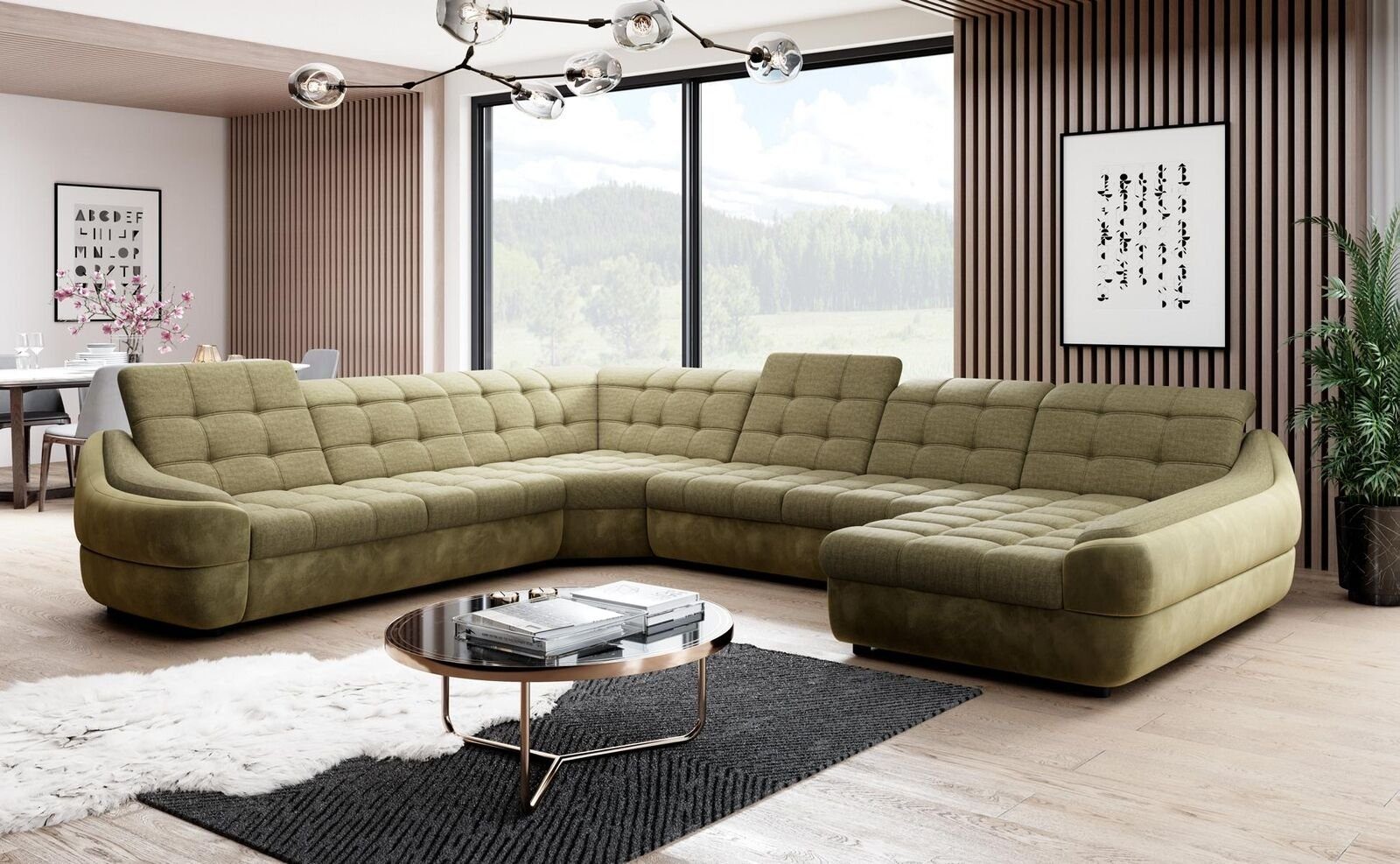 Ecksofa Neu Polster Wohnlandschaft Sofa Textil Design Garnitur JVmoebel Couch Ecksofa,