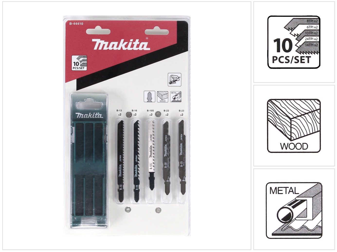 Makita Stichsägeblatt Stichsägeblätter Sortiment A, für Holz und Metall