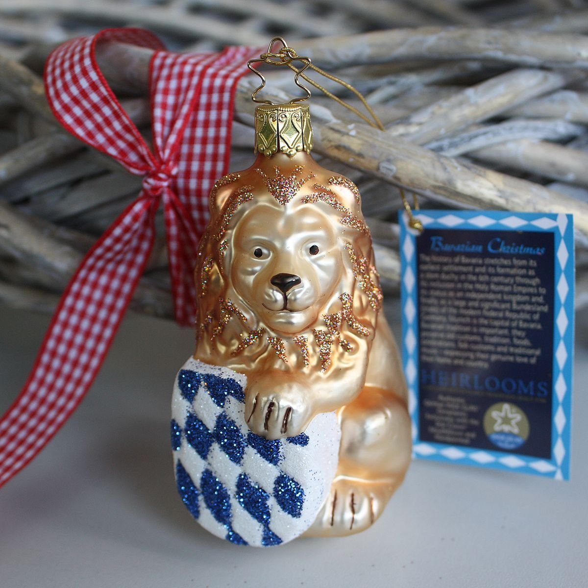 INGE-GLAS® Christbaumschmuck INGE-GLAS Weihnachts-Hänger Bayerischer Löwe (1-tlg)